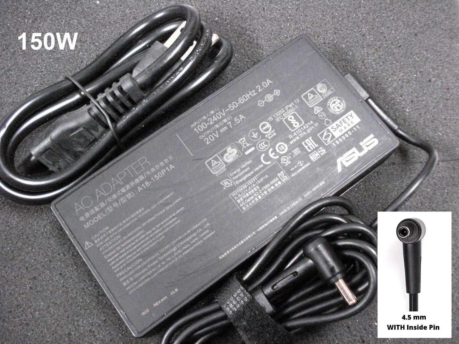 OEM Genuine 150W 20V 7.5A A18-150P1A ADP-150CH B Charger for ASUS Zenbook 4.5mm