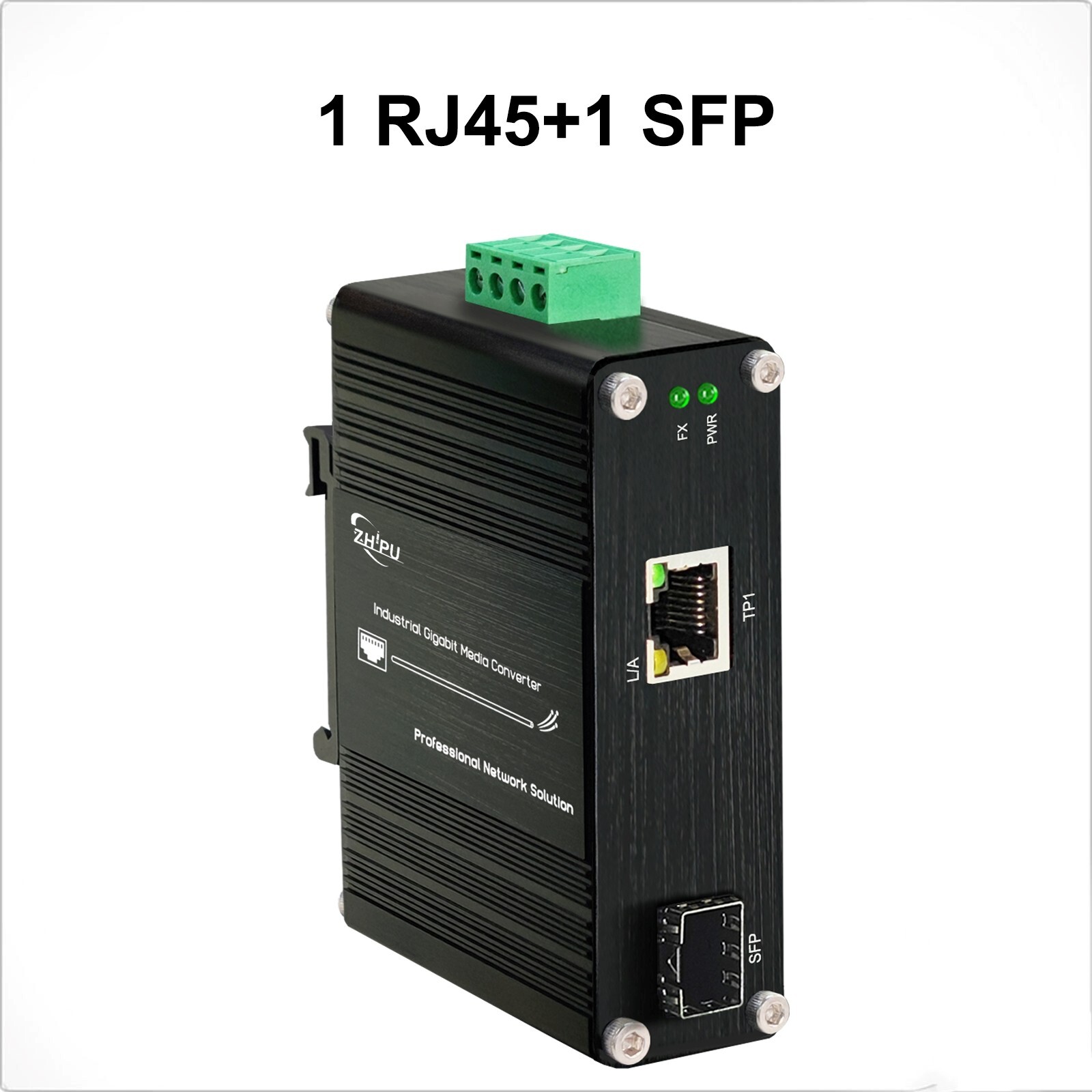 Mini Industrial Gigabit Ethernet PoE Media Converter with SFP Slot DIN Rail/Wall