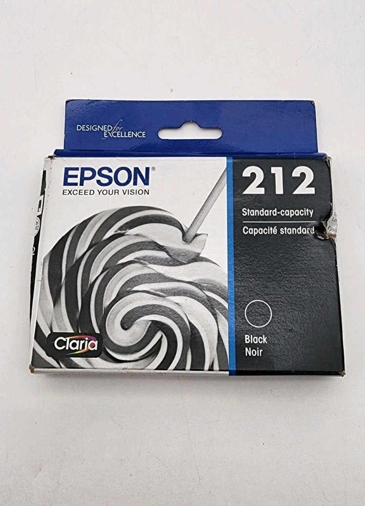 Epson 212 Black Ink Cartridge Standard Capacity Genuine OEM - Exp 01/2026
