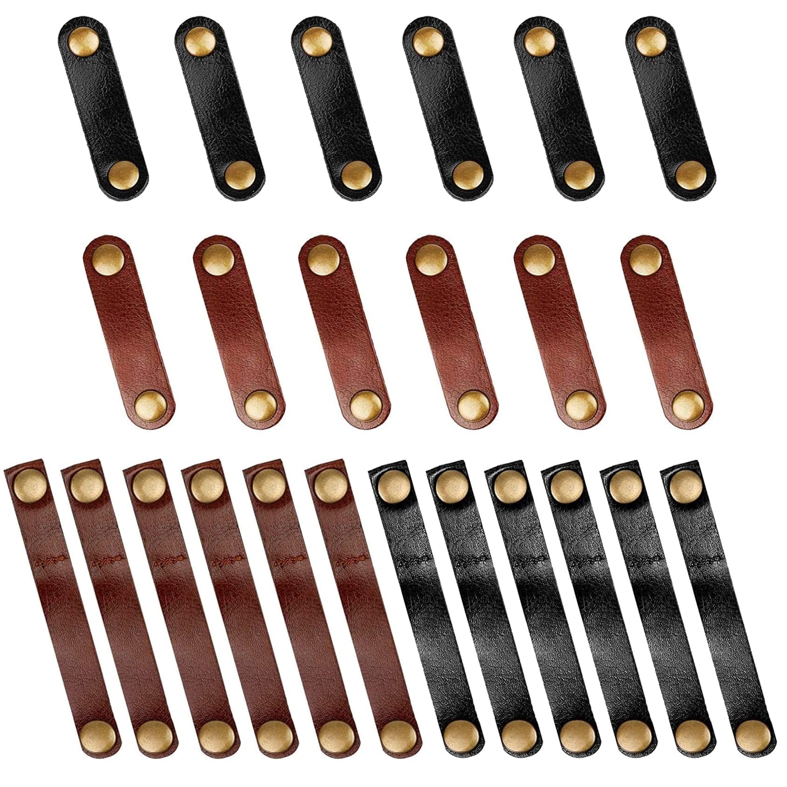 Viaky 24-Pack Leather Cord Organizer Cable Straps, Portable Headphone Usb Cab...