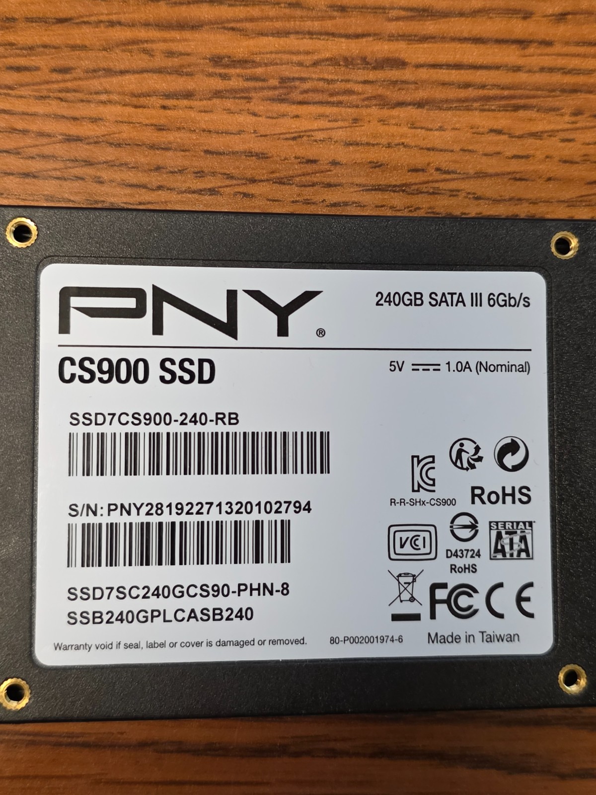 PNY CS900 Series 120GB 2.5" SATA III Internal SSD (SSD7CS900-120-PB)