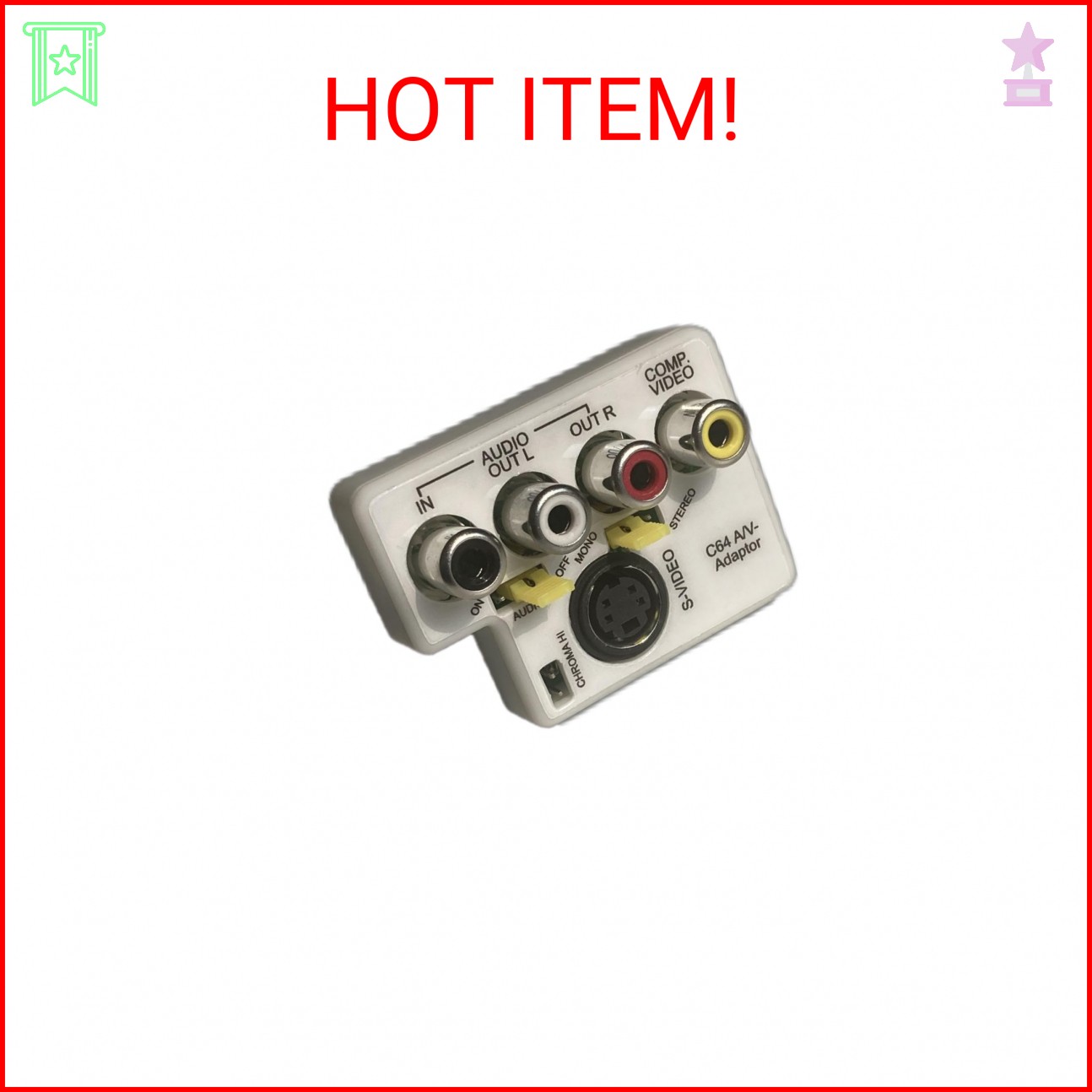 HoneyLans Commodore 64/128 AV Adaptor - S-Video Composite & 2ch Audio L/R