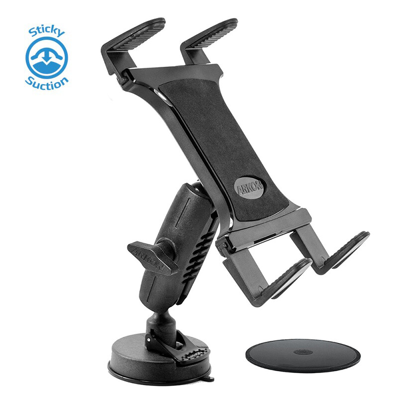 Windshield or Dash Heavy-Duty Sticky Suction Tablet Mount for Apple iPad Samsung