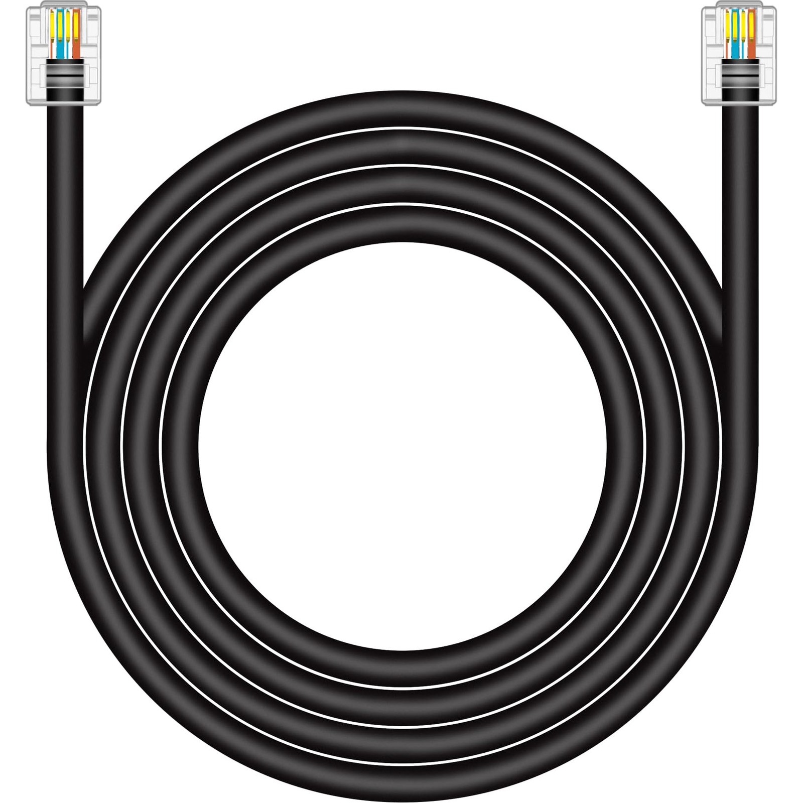 CAT5 RJ11 Data Cable DSL 100ft High-Speed for 100 feet, Black