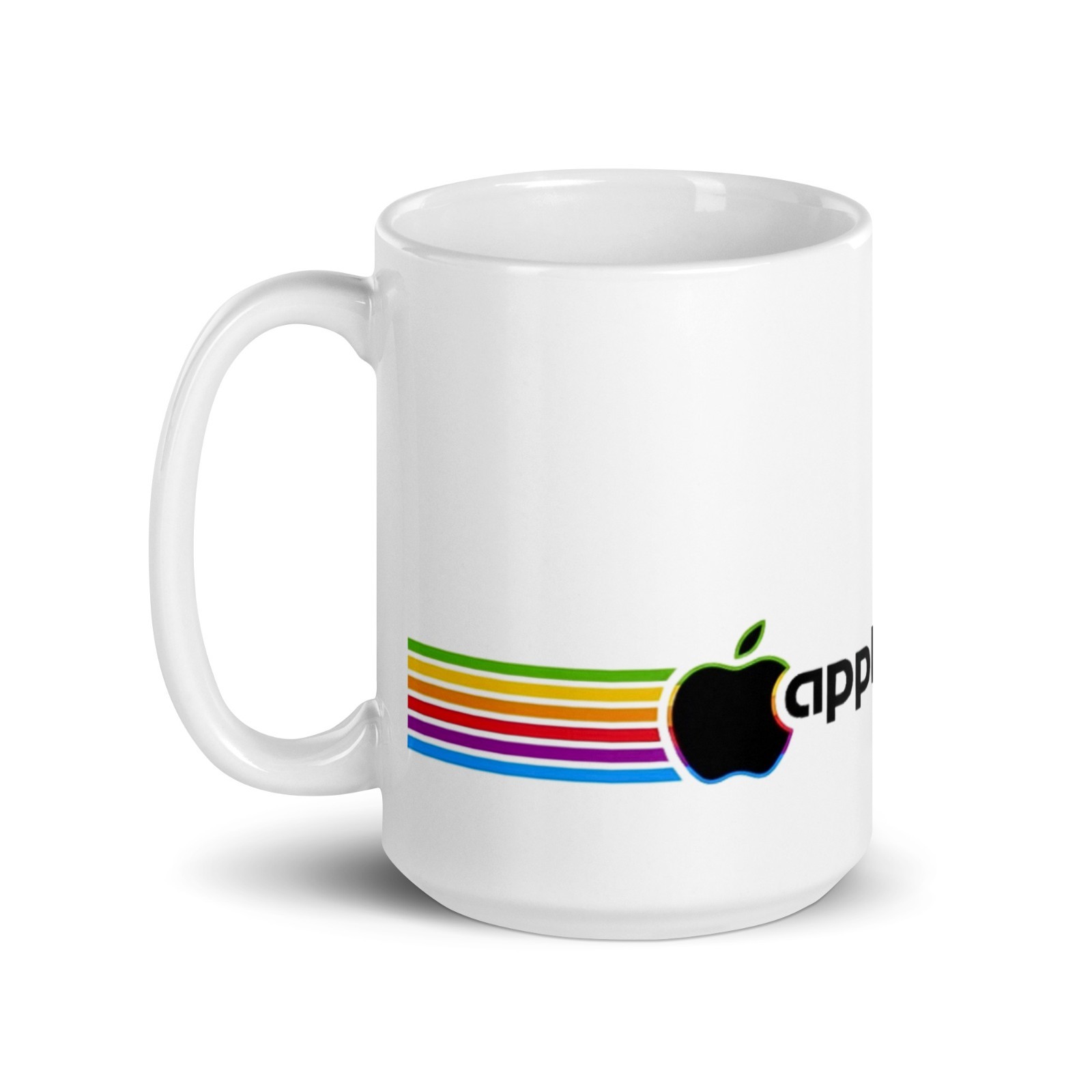 Vintage Retro Apple Logo Ceramic Coffee Mug – 15oz
