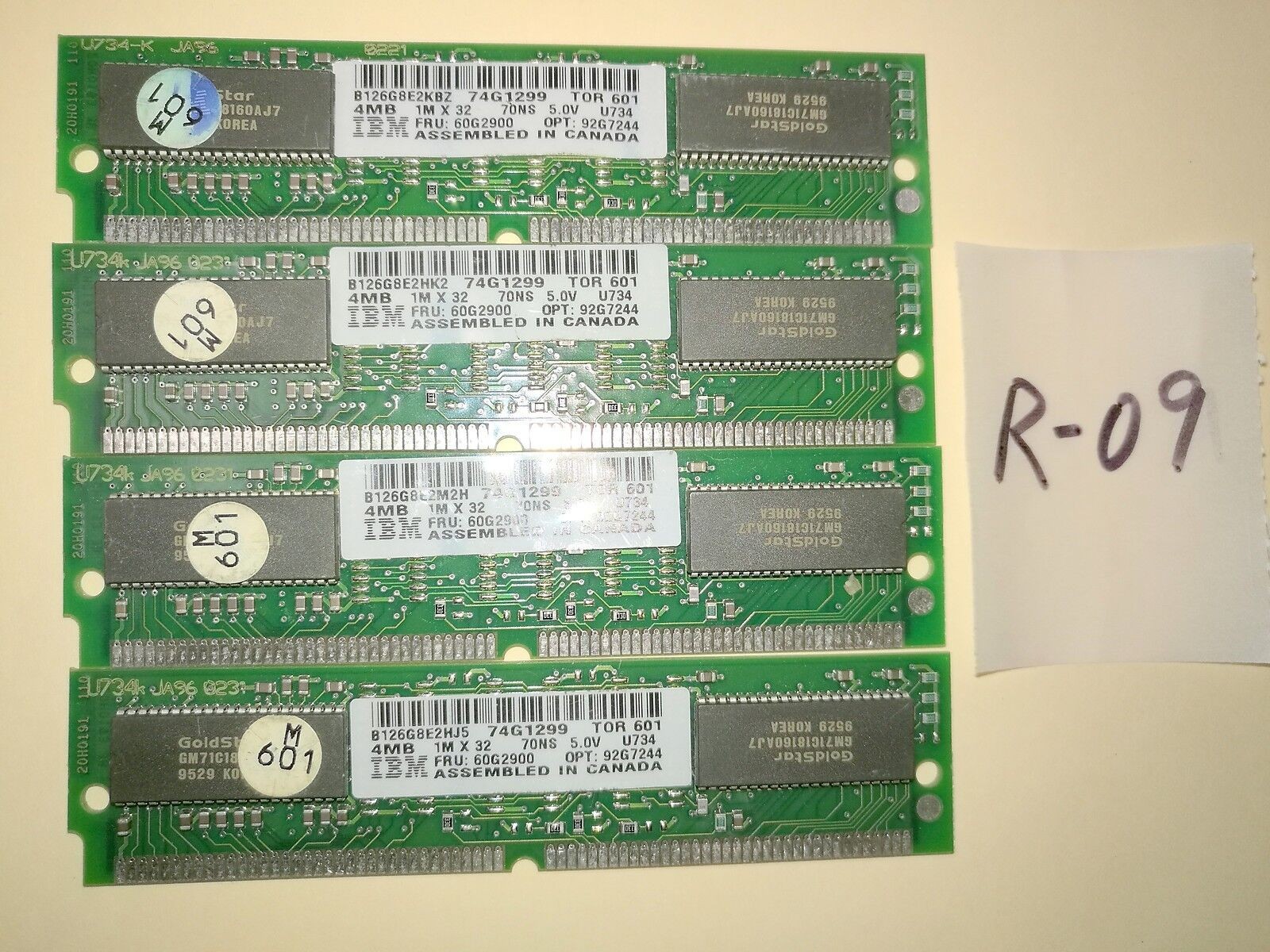 1 x IBM 60G2900 4MB Memory 70ns 92G7244 GM71C18160AJ7 (Qty avaiable) @@@