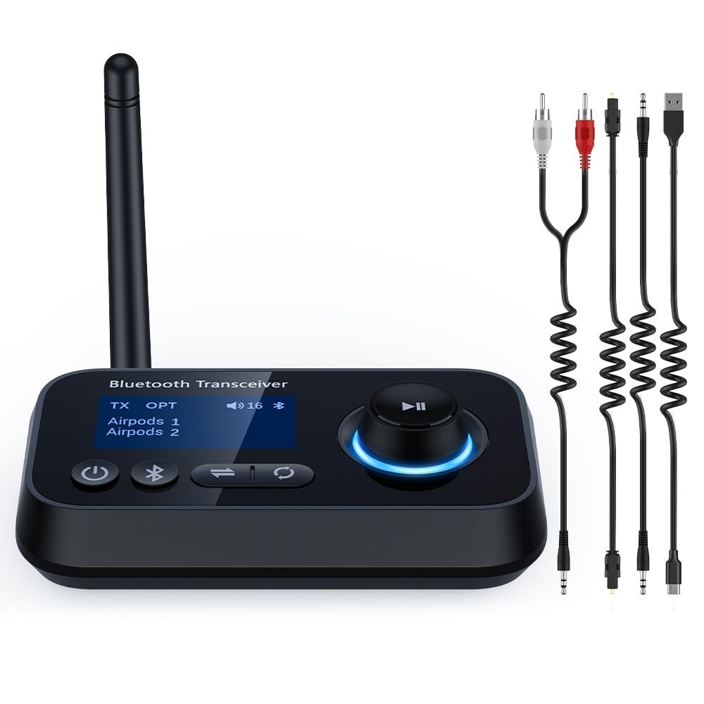 ifofo Bluetooth 5.3 Transmitter Receiver TV Optical RCA AUX Low Latency 3-in-1