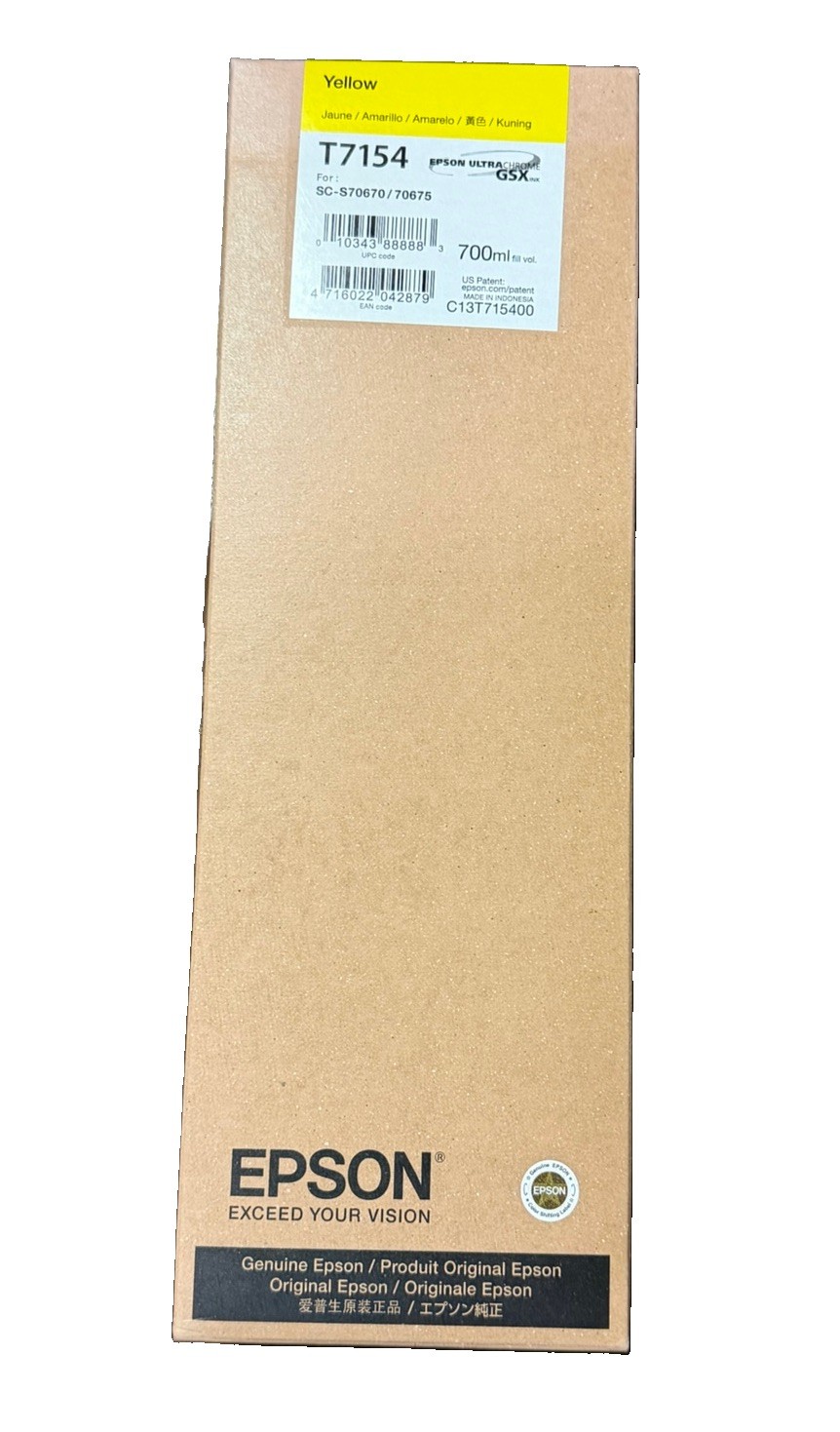 2024 GENUINE EPSON T7154 YELLOW INK SURECOLOR SC-S70670 SC-S70675 700ml SEALED