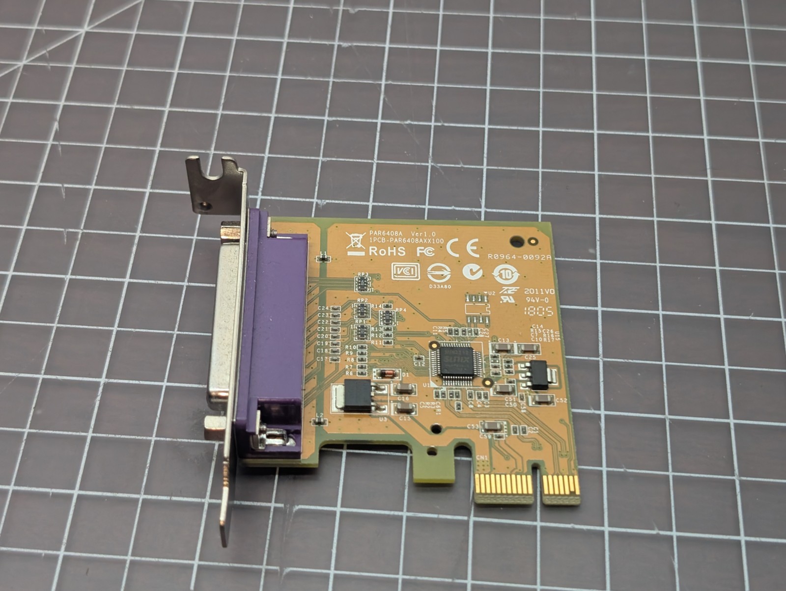 Dell SUNIX PAR6408A 1Port IEEE1284 Parallel PCIe X1 Board 0XKTC2