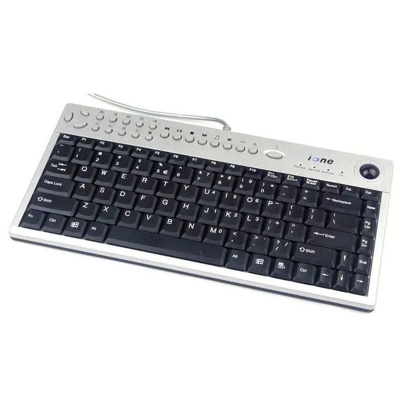 Ione SCORPIUS-K3NT Compact Multimedia Keyboard Wired USB Keyboard with Trackball