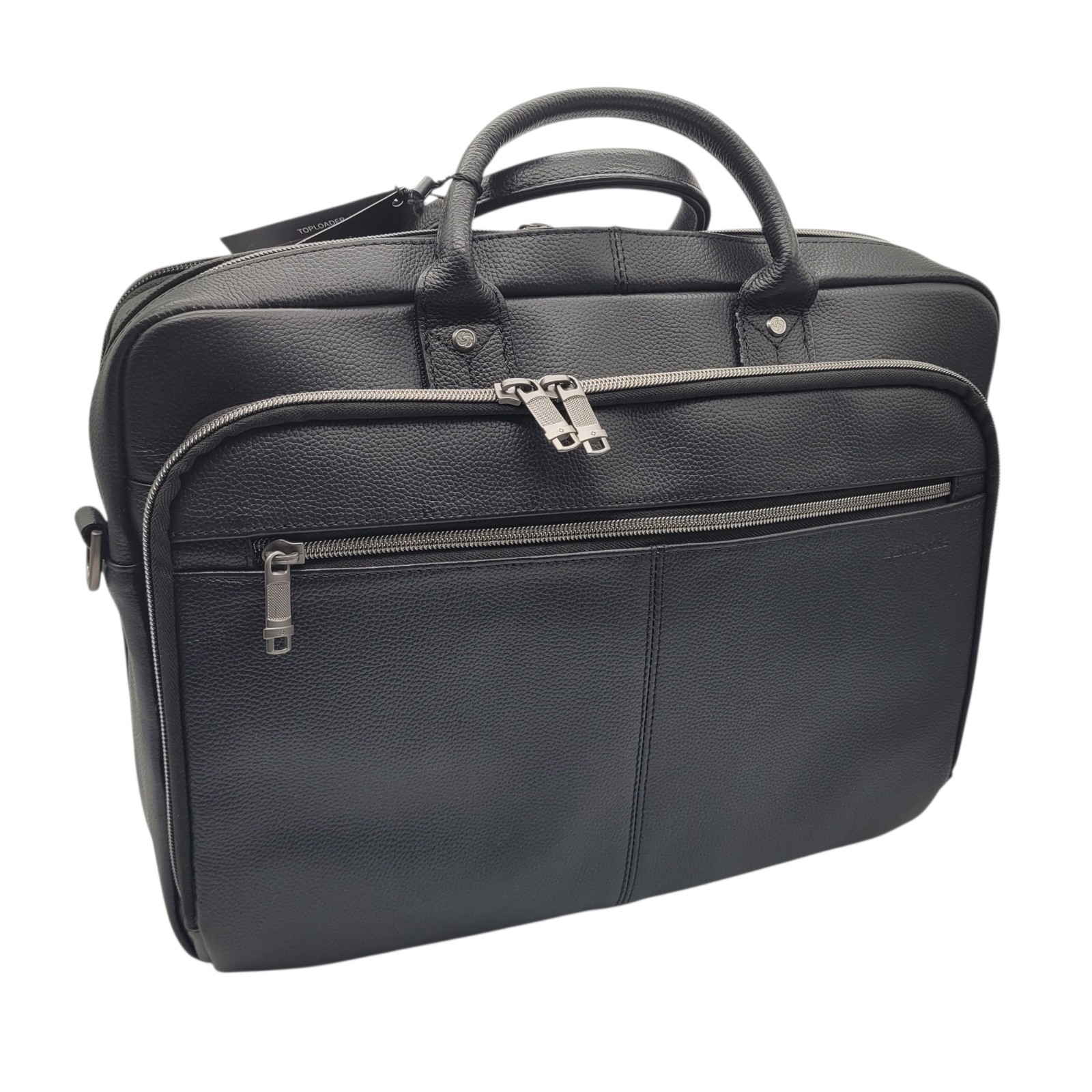 Samsonite Classic Leather Briefcase for 15.6” Laptop Black Bag