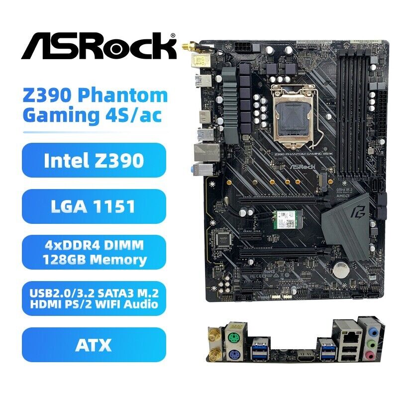 ASRock Z390 Phantom Gaming 4S/AC Motherboard Intel Z390 LGA1151 DDR4 SATA3 WIFI