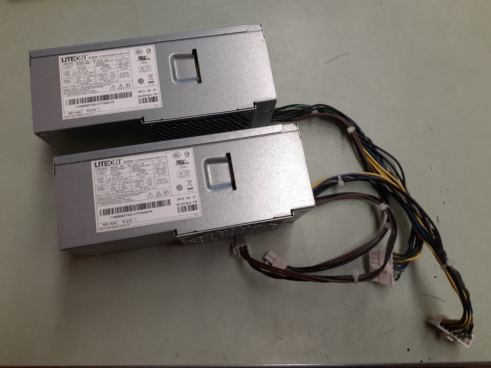 (2) LITEON PS-4241-02 SWITCHING POWER SUPPLY 240W 54Y8858 REV A00