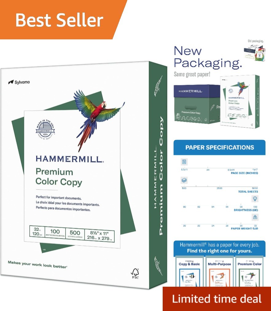 32 lb  Color Copy Paper 8.5 x 11, 500 Sheets - Glossy, Archival Quality