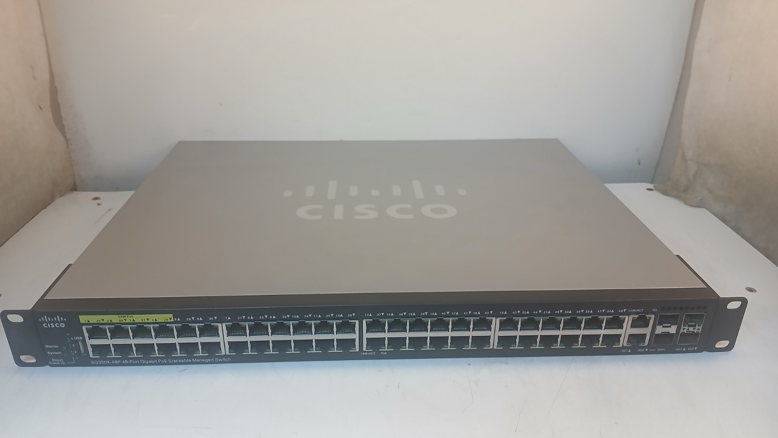 Cisco SG350X-48P 48-Port PoE Network Switch *TESTED WORKING**