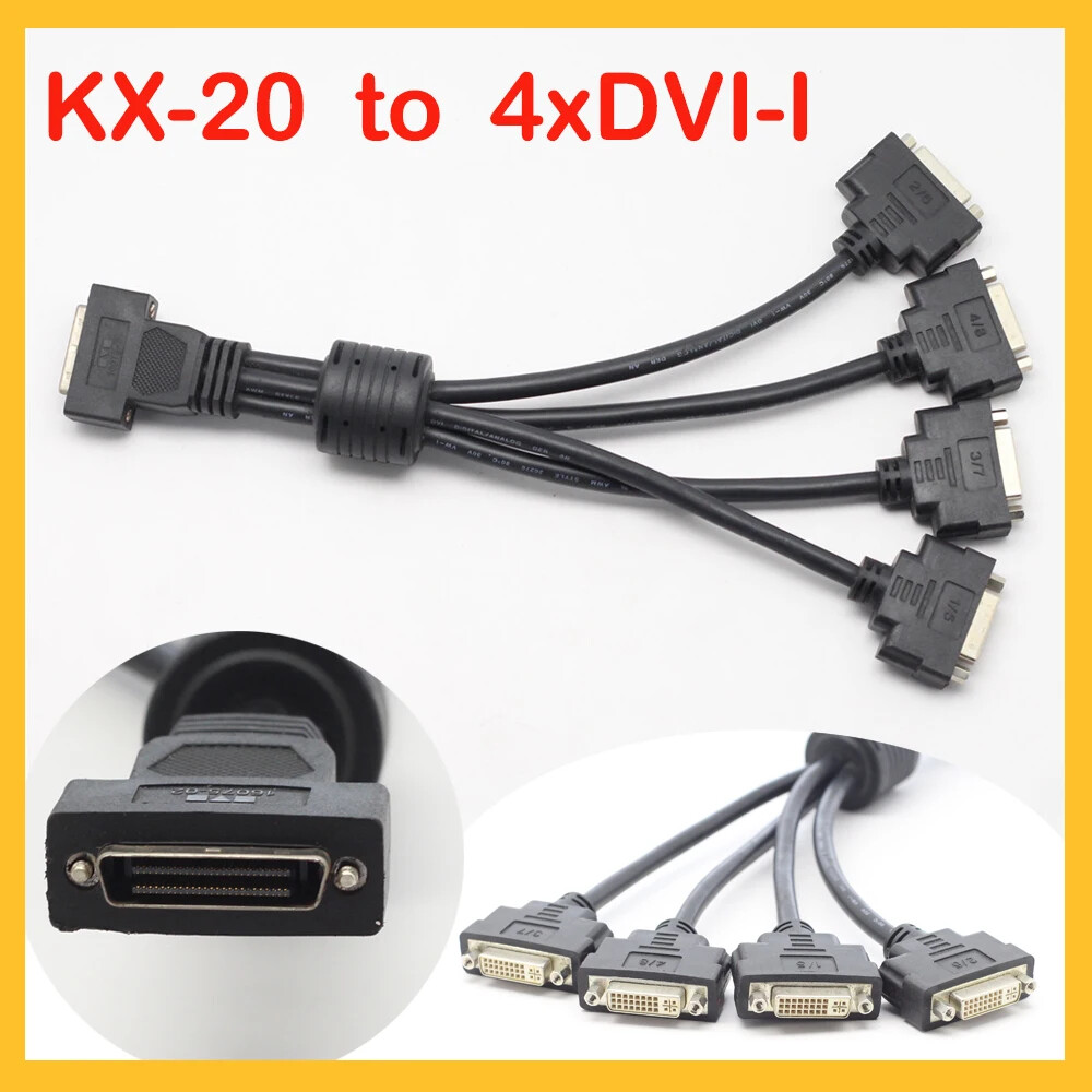 M9140 KX-20 to 4 x DVI-I adapter cable 4-screen M9140 LP PCIe x16 KX20 To DVI