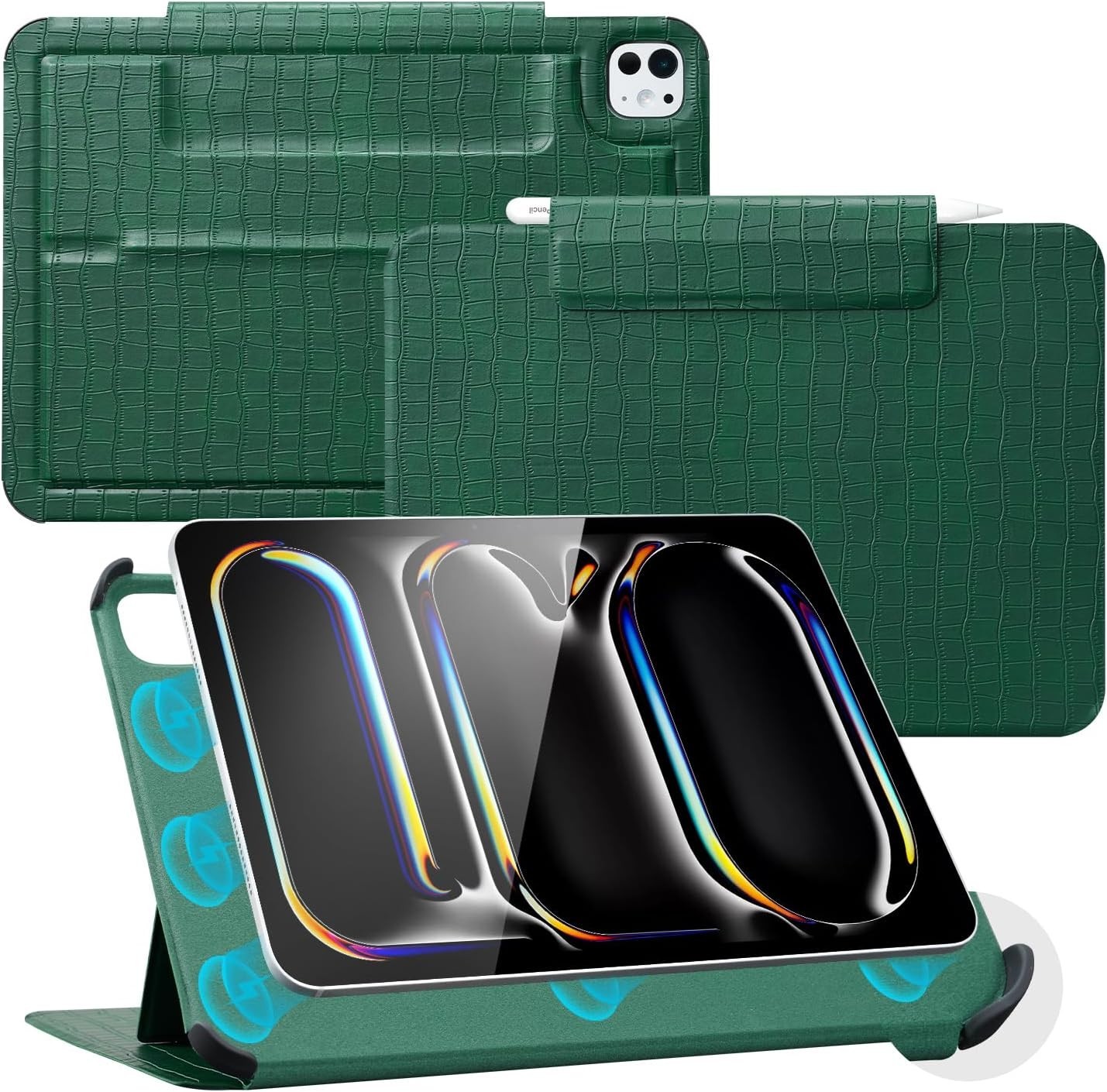CoBak Magnetic Case with Stand for iPad Pro 11 Inch Emerald Croc NEW