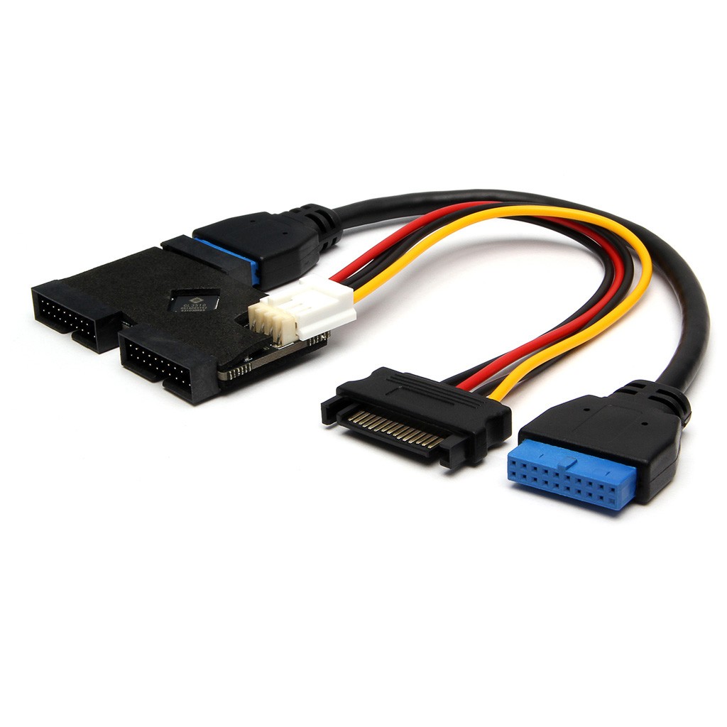 USB3.0 19Pin 1-to-2 Splitter Hub GL3510 SATA 15Pin 5Gbps Internal Adapter Board