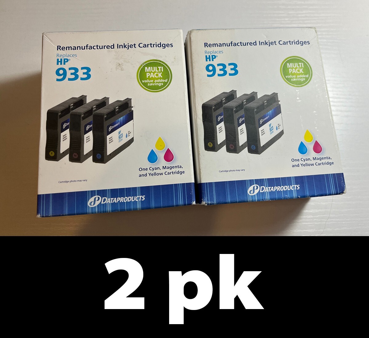 2pk Dataproducts Replacement Multi Pack InkJet Cartridges (CMY) Fit/For HP 933
