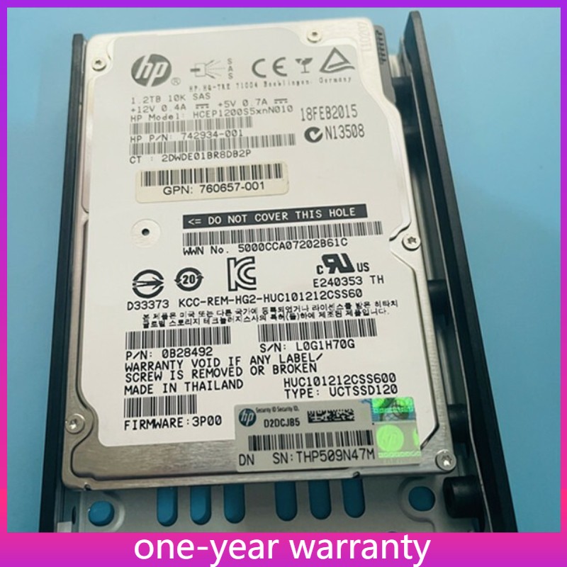 HP E7X49A 3PAR StoreServ M6710 1.2TB 6G 10K 2.5" SFF SAS HDD 761928-001 / 802274