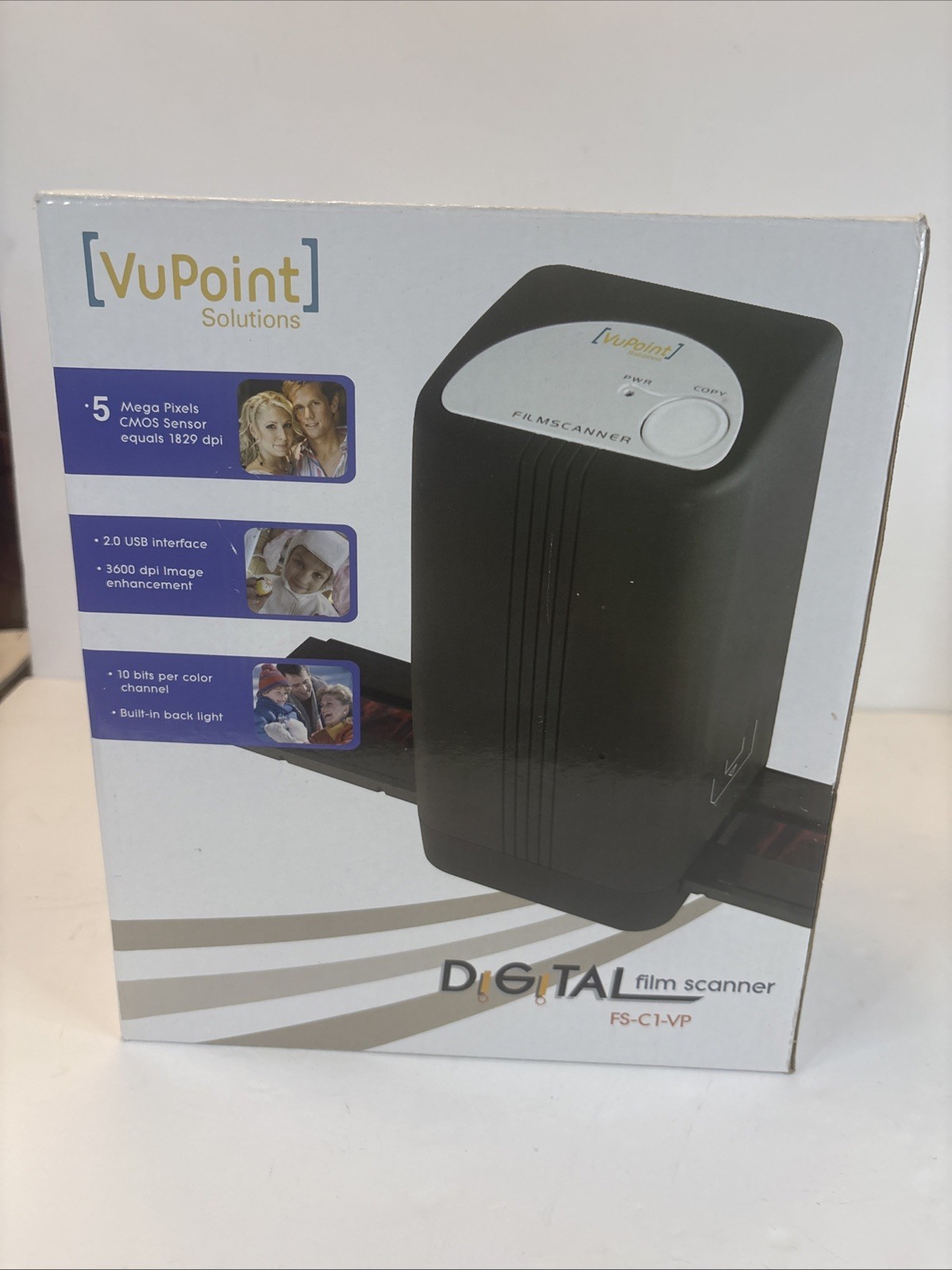 VuPoint FS-C1-VP Digital Film Scanner Converter Slides Negatives Open Box New
