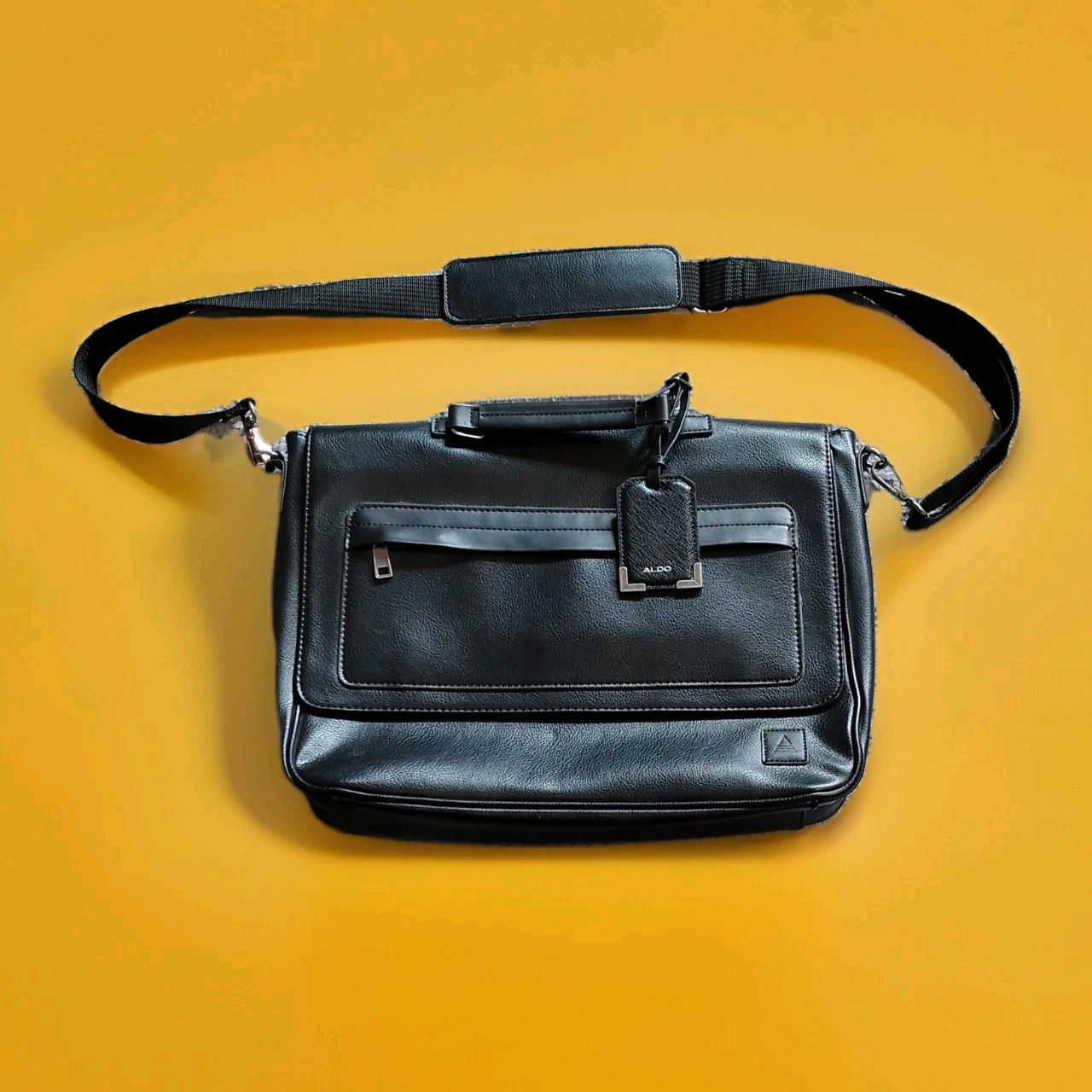ALDO Black Messenger Bag Adjustable Strap and Pockets