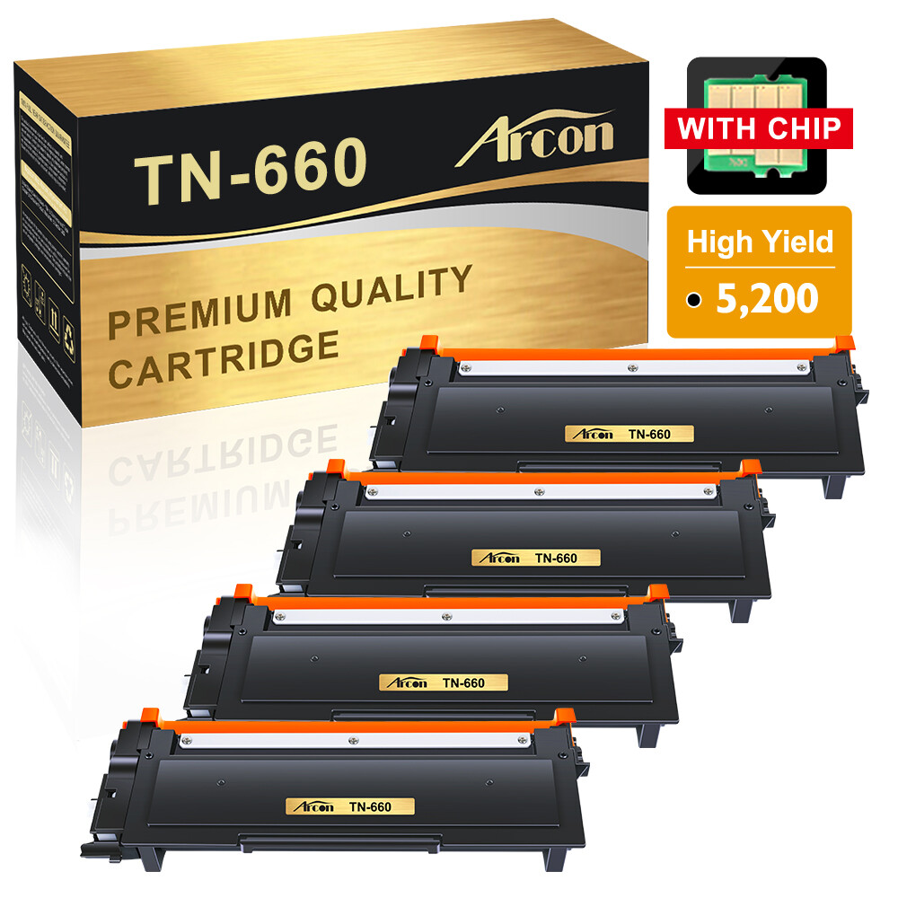 4 PACK TN660 Toner Cartridge black for Brother TN630 TN660 MFC-L2700DW HL-L2300D