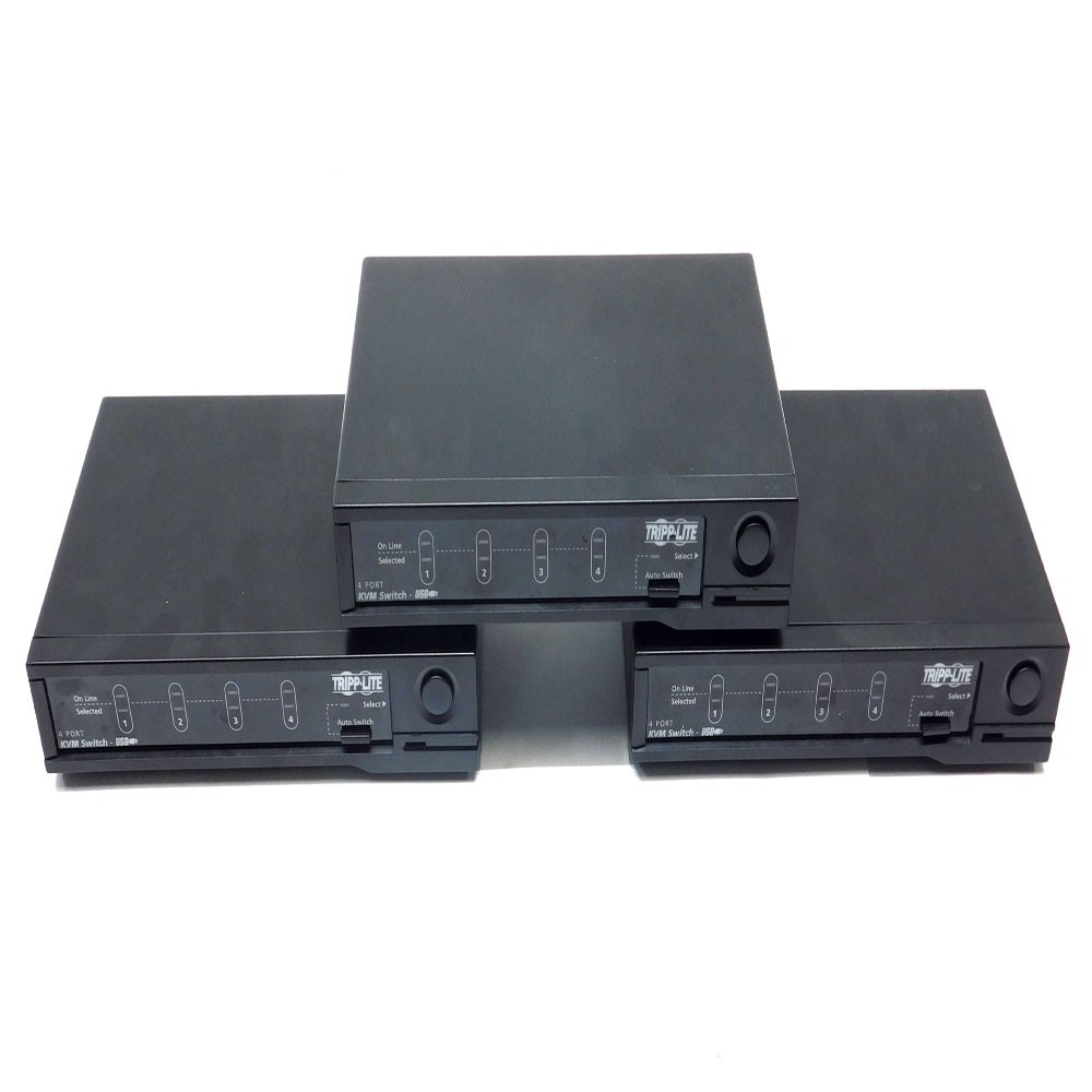 (Lot of 3) Tripp Lite CS-104U 4 Port Desktop KVM Switch 180MHz Video Resolution