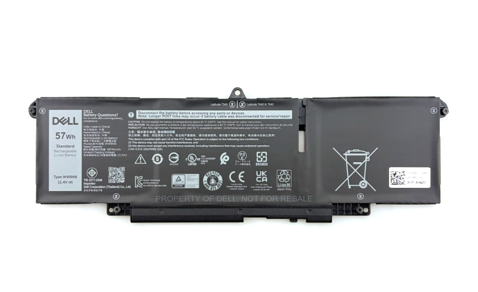 Genuine OEM 57Wh WW8N8 Battery for Dell Latitude 7340 7350 7440 7450 7640 7650