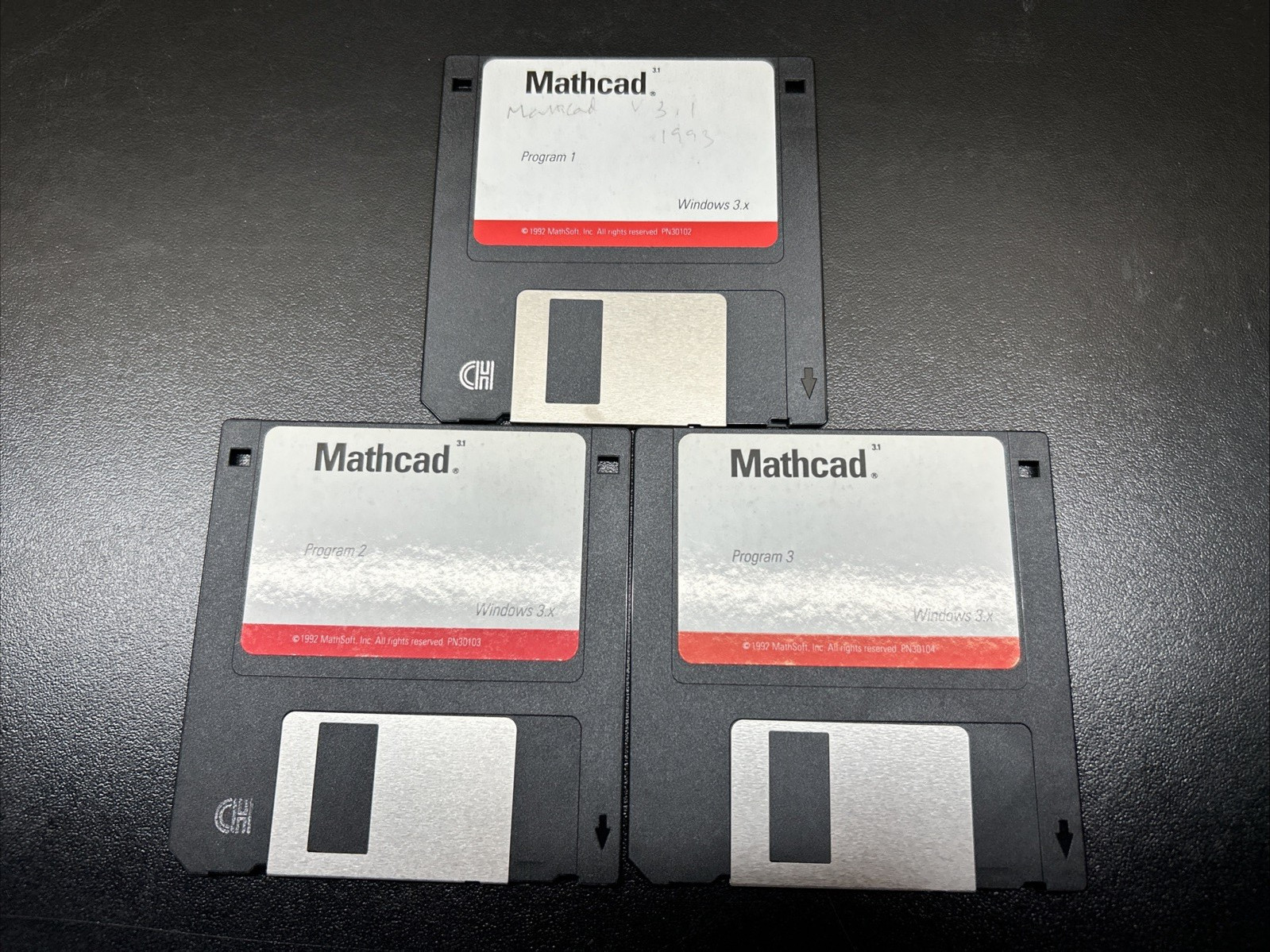 Mathcad Program 1-3 for Windows 3.x - 3.5" Floppy Disks Set of 3 1992
