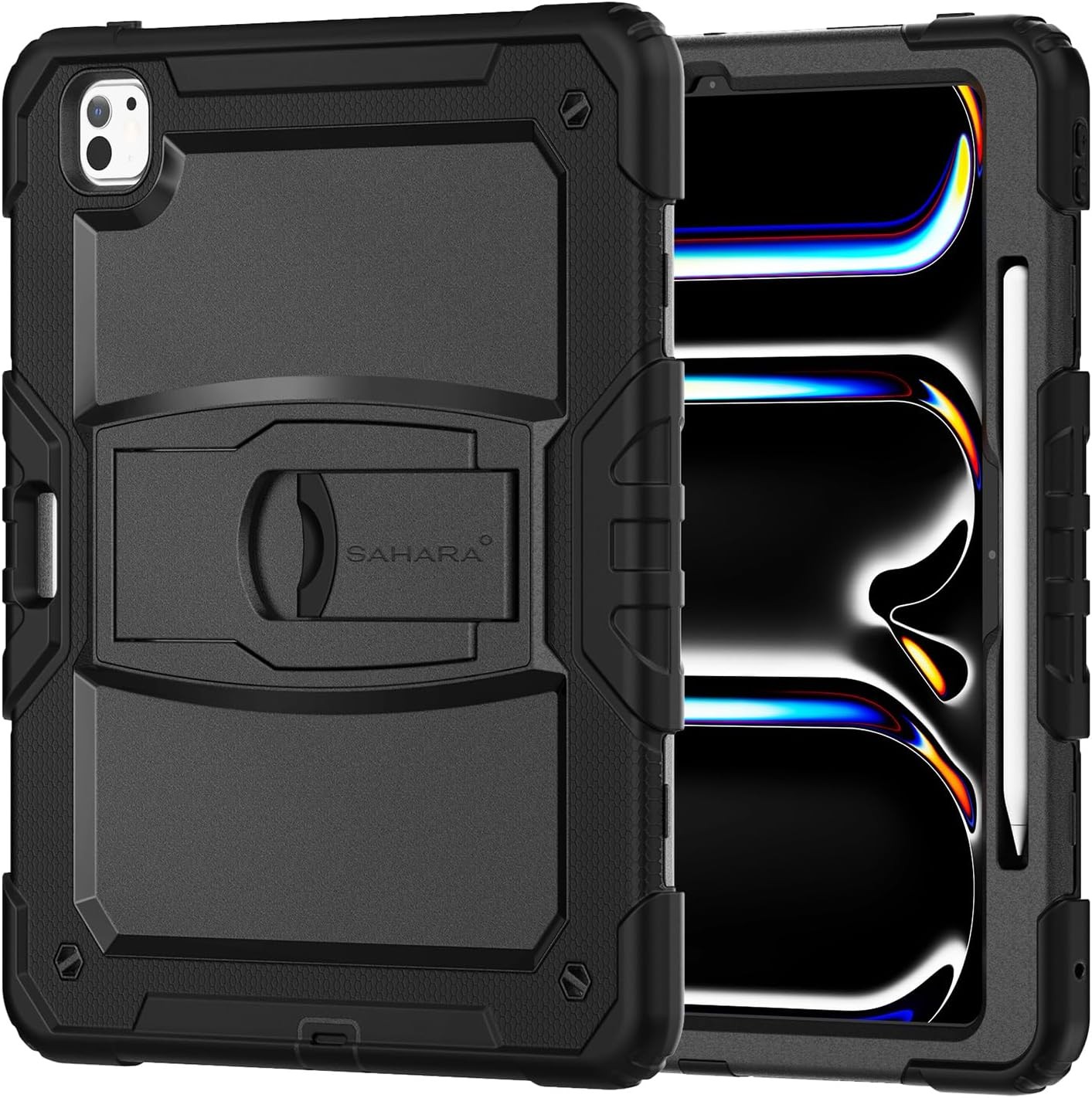 SaharaCase Raider Series Kickstand Hard Shell Case iPad Pro 13 2024 M4 Black