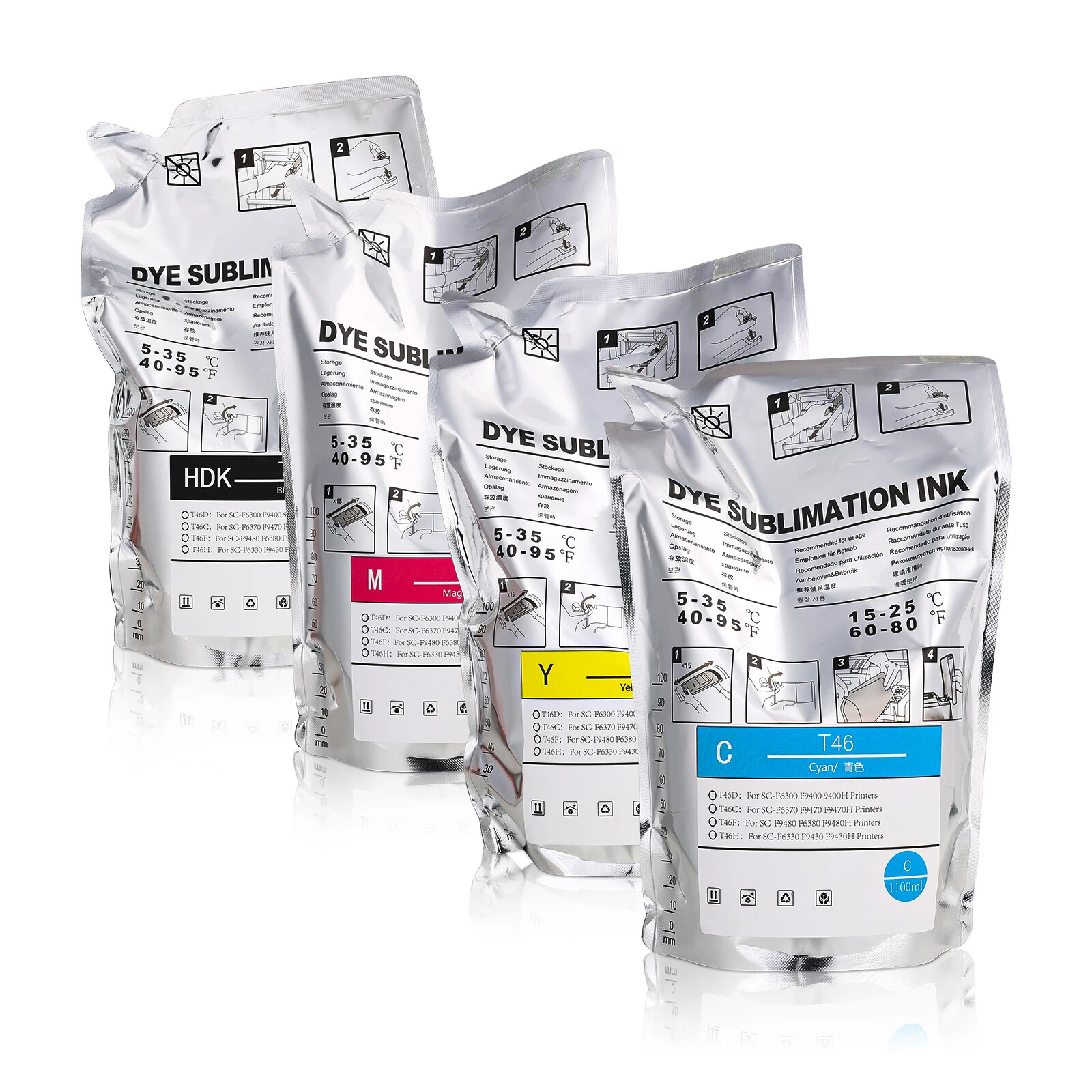 1100ml T46c thermal sublimation ink bag For epson f6370 f9470 printer