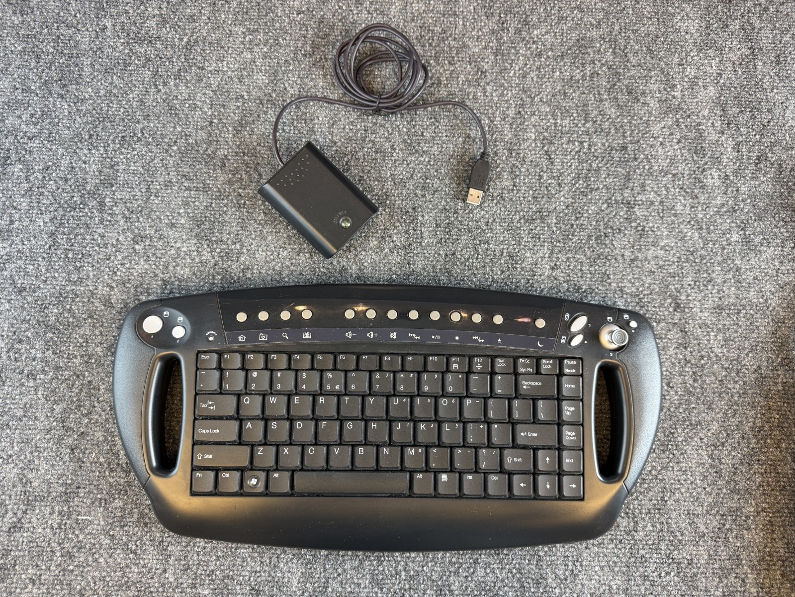 BTC 9019URF Wireless HTPC Keyboard Joystick Mouse USB Receiver Tested Working