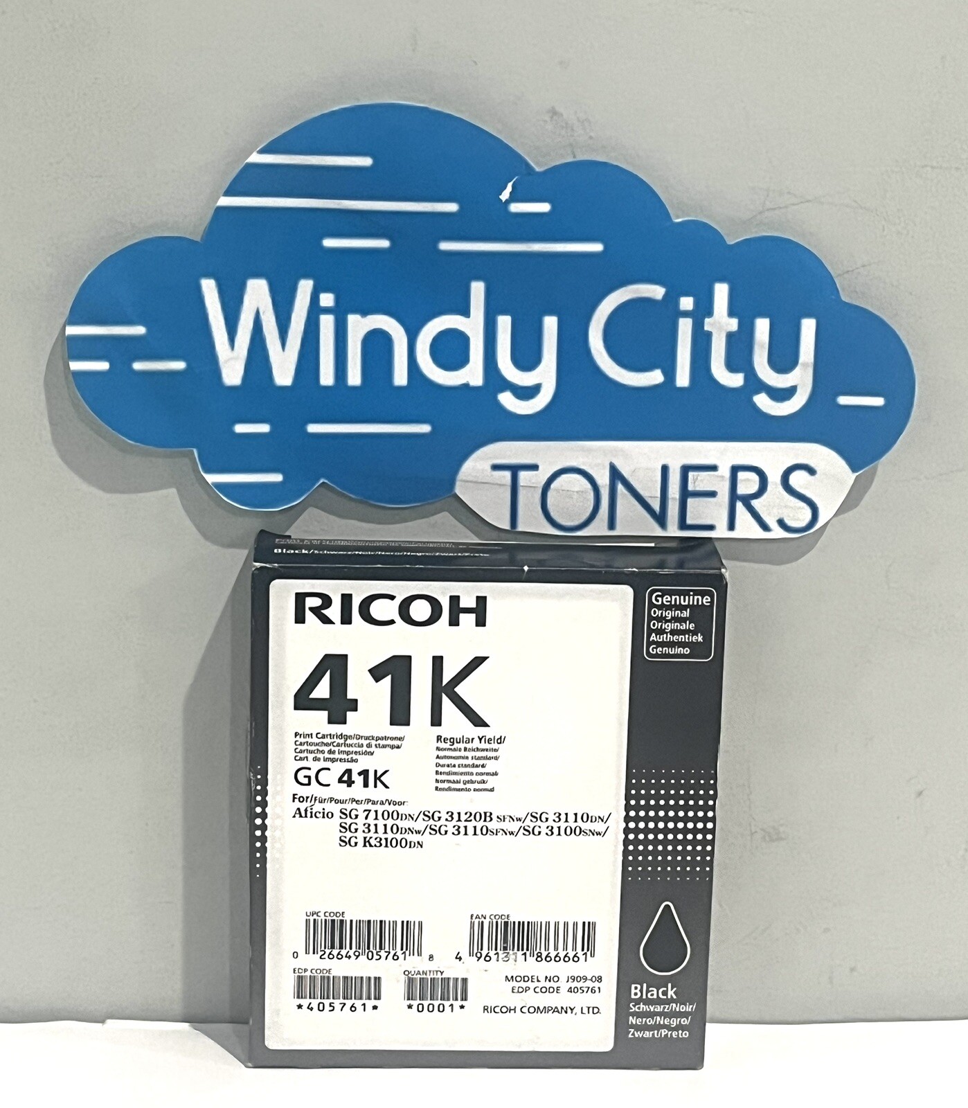 Ricoh 405761 41K Black Ink Cartridge For Aficio SG 3110DN SG 2110N Genuine NEW