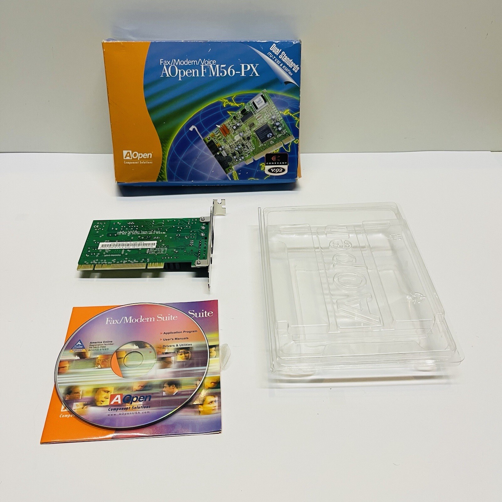 PC Fax Modem Voice Component - AOPEN FM56-PX New Damaged Box