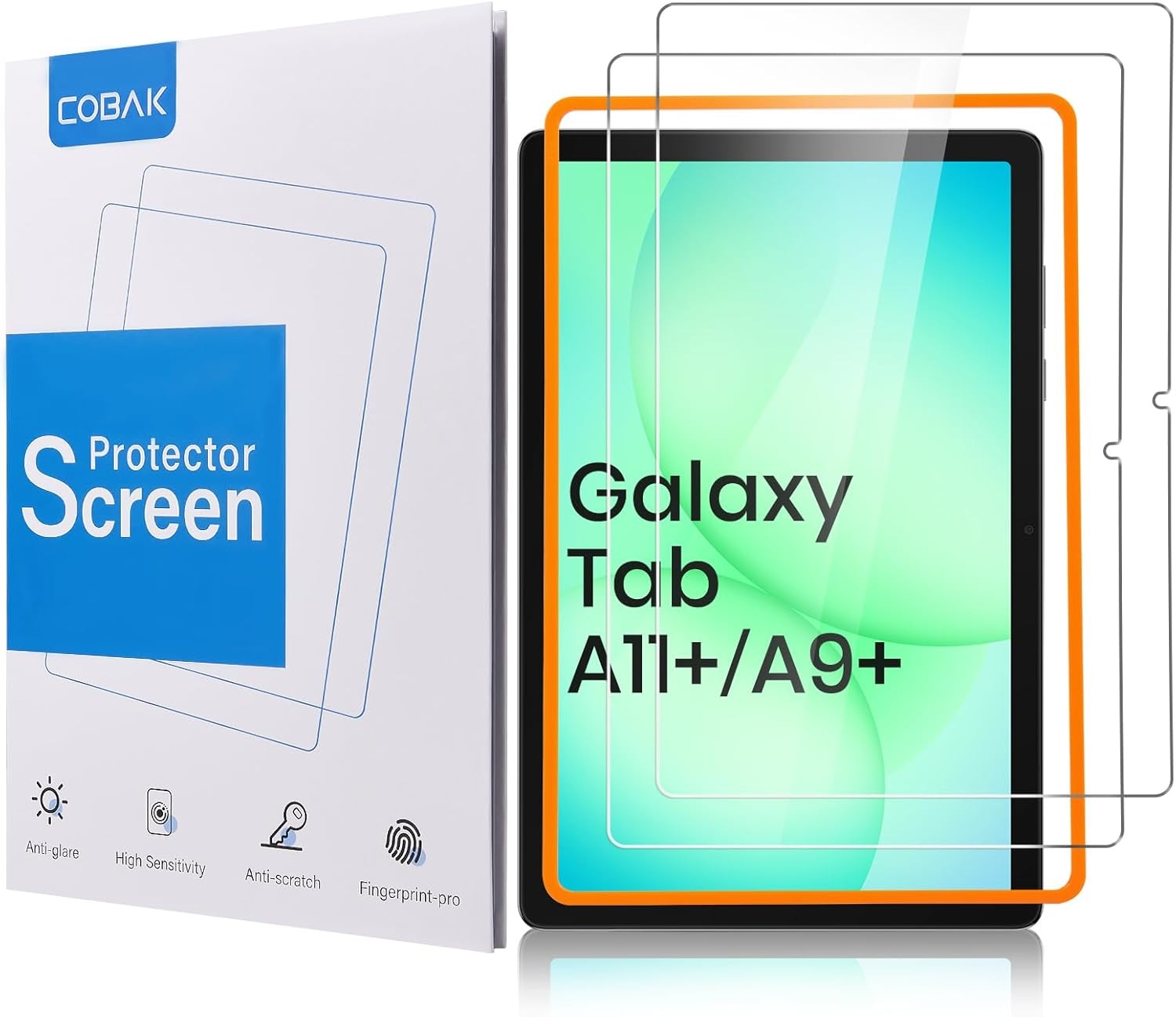 CoBak 2-Pack Tempered Glass Screen Protector for Samsung Galaxy Tab A11 Plus (A1