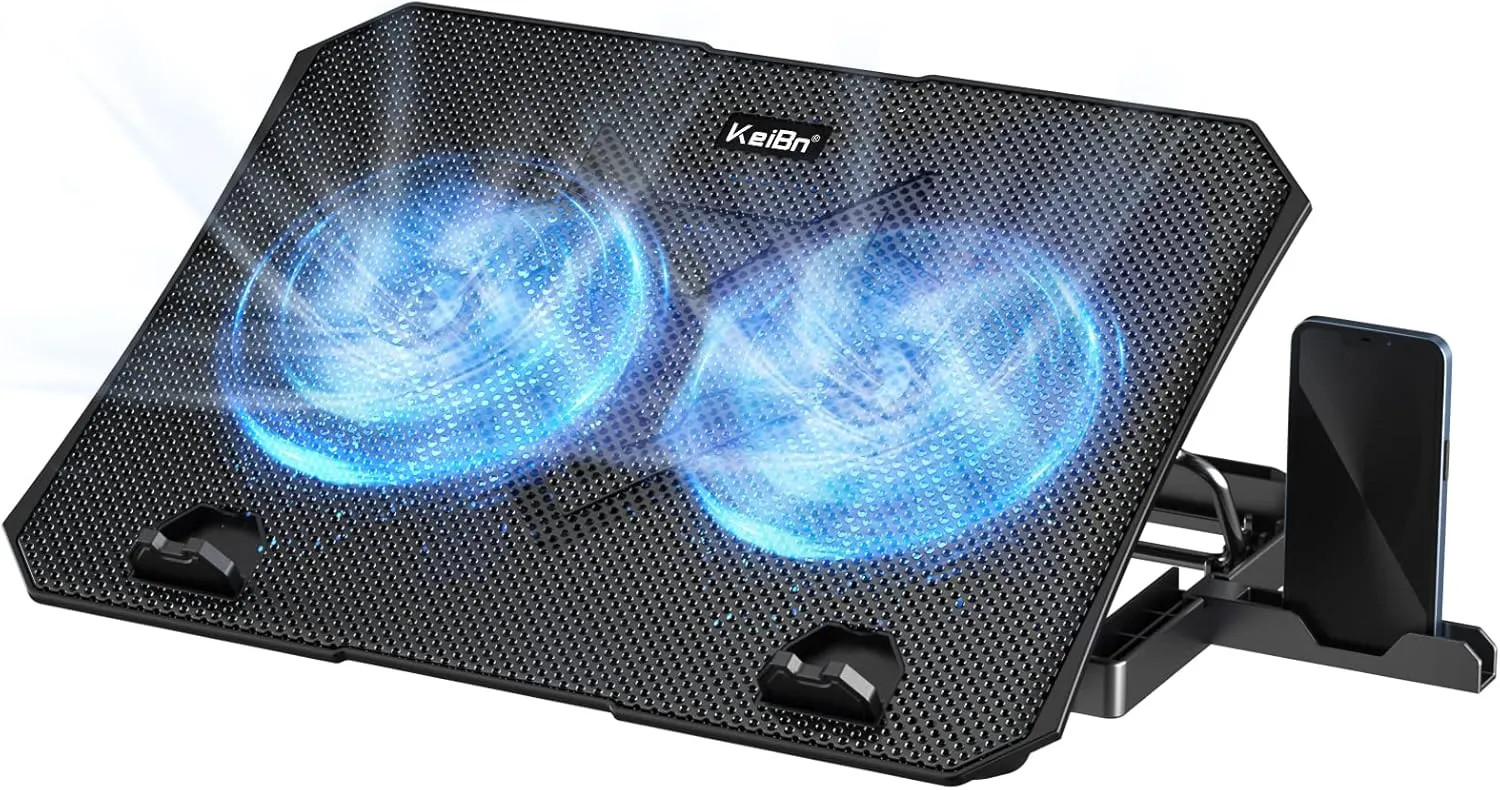 Laptop Cooling Pad 2 Fans For 10 to 15.6 Inch Laptops 5 Height Stands 2 USB P...