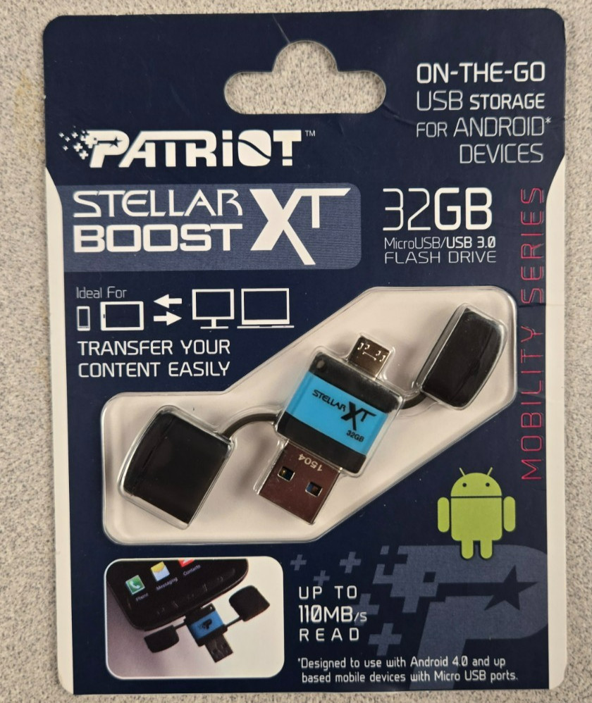 Patriot Stellar Boost XT 32GB 64GB  microUSB/USB 3.0 OTG Flash Drive New