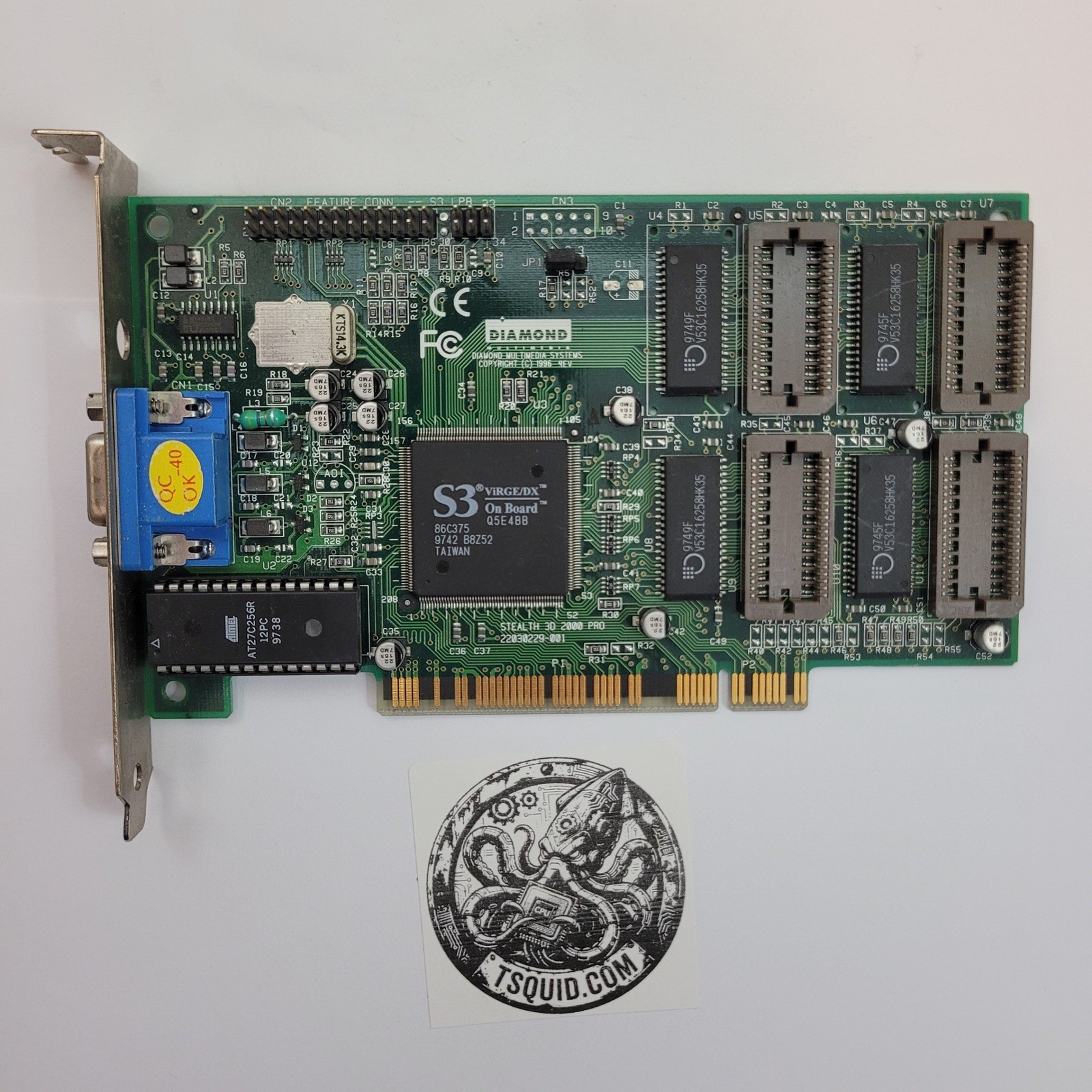 Diamond Stealth 3D 2000 Pro PCI Graphics Card S3 ViRGE/DX 2MB Vintage PC Video