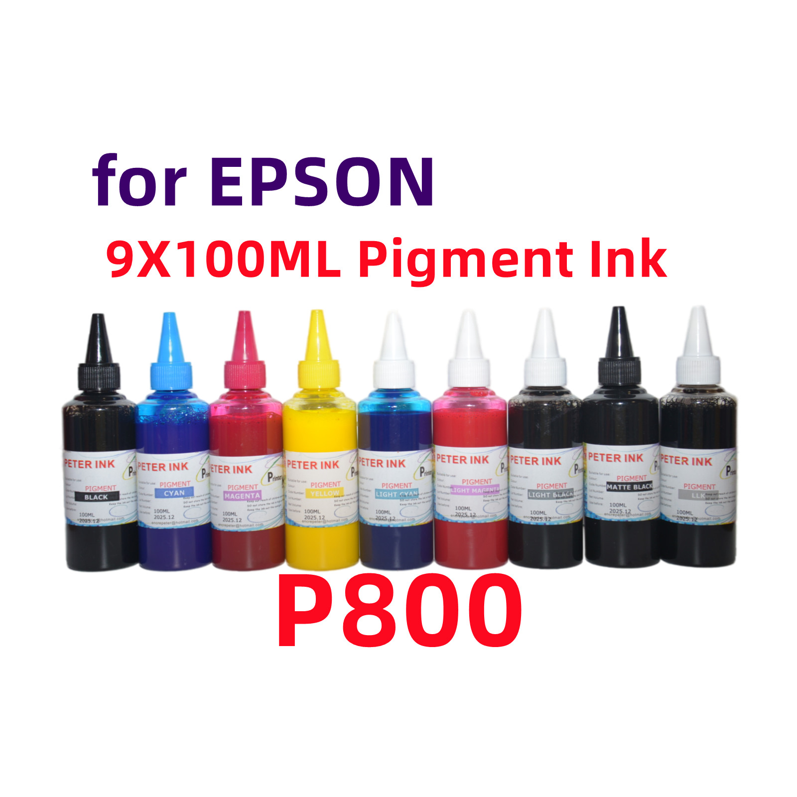 9X100ML Premium Pigment refill ink for SureColor SC P800 Printer T850 *