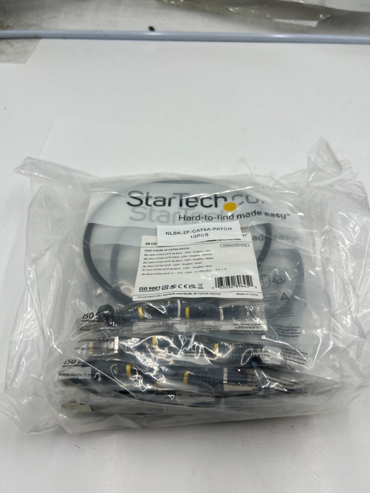 (LOT OF 80) StarTech NLBK-2F-CAT6A-PATCH CAT6A Shielded Ethernet Cables 2ft
