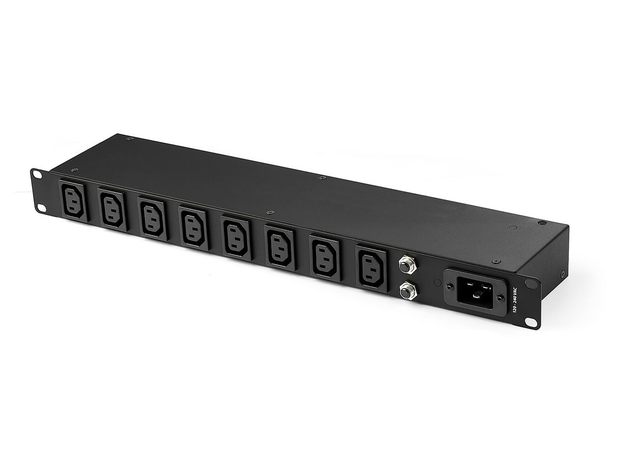 8 Outlet Horizontal 1RU Rack Mount PDU Power Strip for Network Server Racks w...