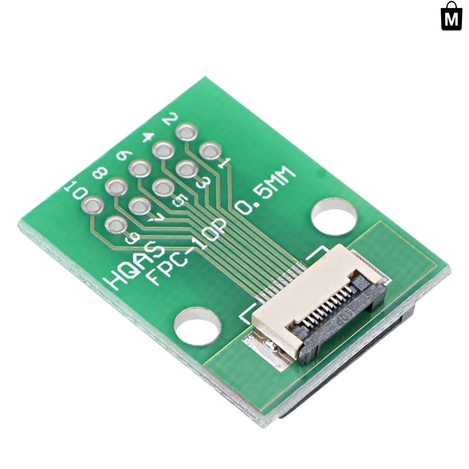 Green 10 Pin FFC FPC Connector Adapter - Ideal for Tech Devices & Cameras