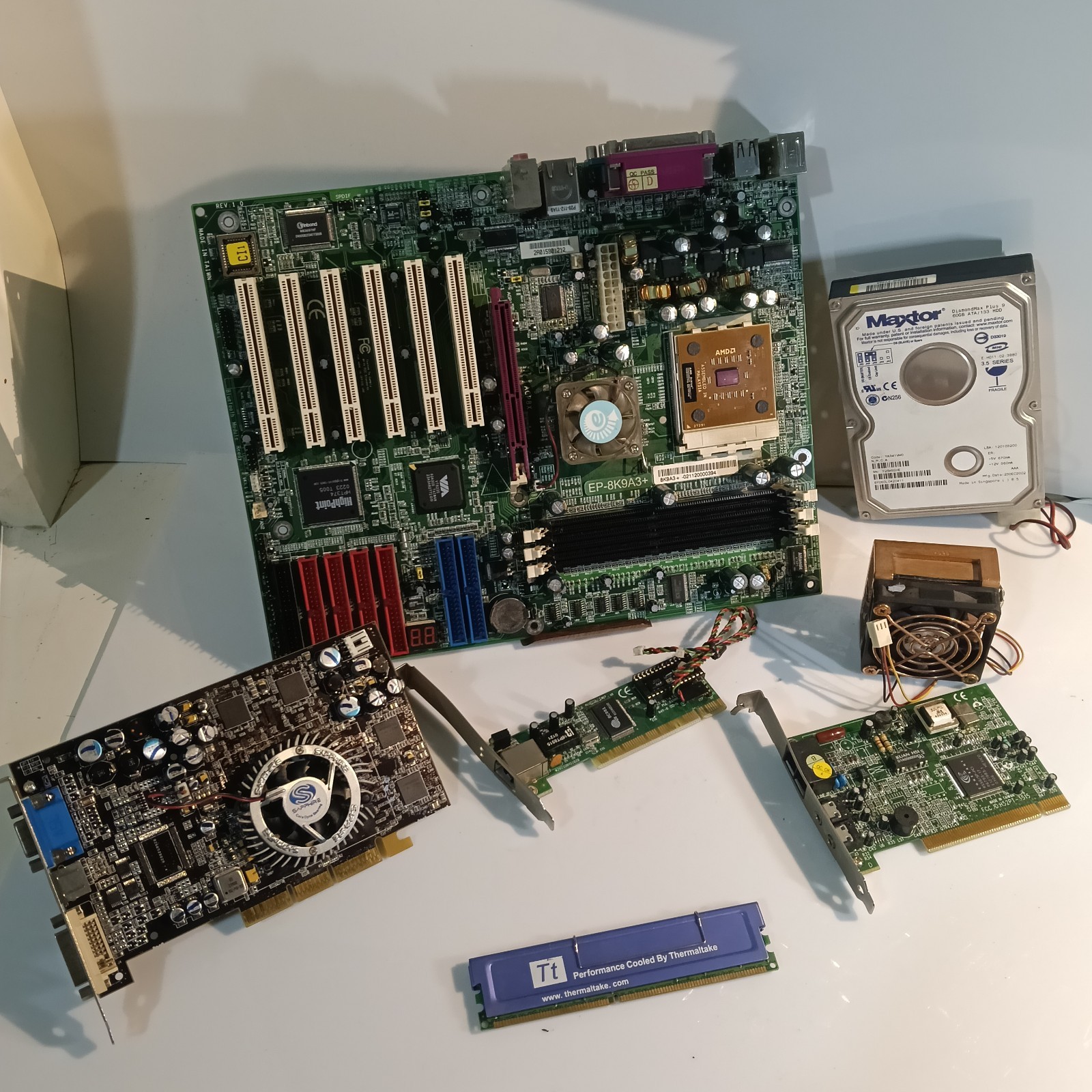 Retro Gaming PC Kit EPoX KT400 + Athlon XP 2400+ + Radeon 9600 + 1x 512MB RAM + 