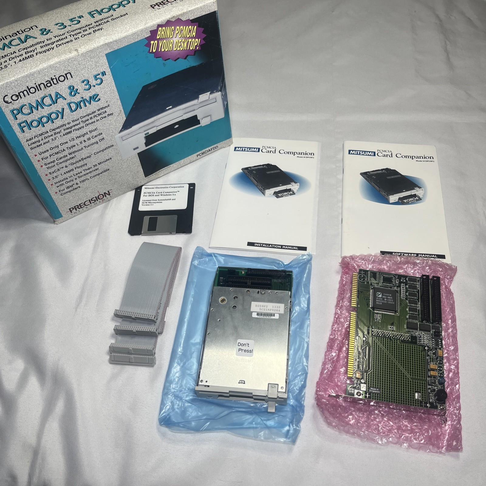 NOS Precision Instruments Mitsumi Vintage Combo PCMCIA & 3.5" Floppy Drive 1995