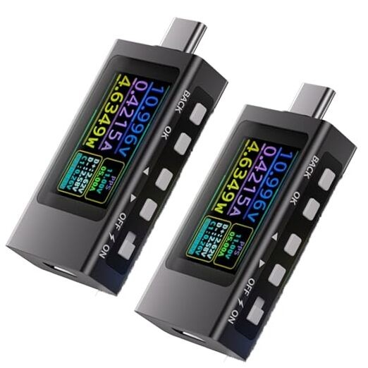  USB C Power Meter Tester,USB C Tester Digital 2PCS USB C Power Meter