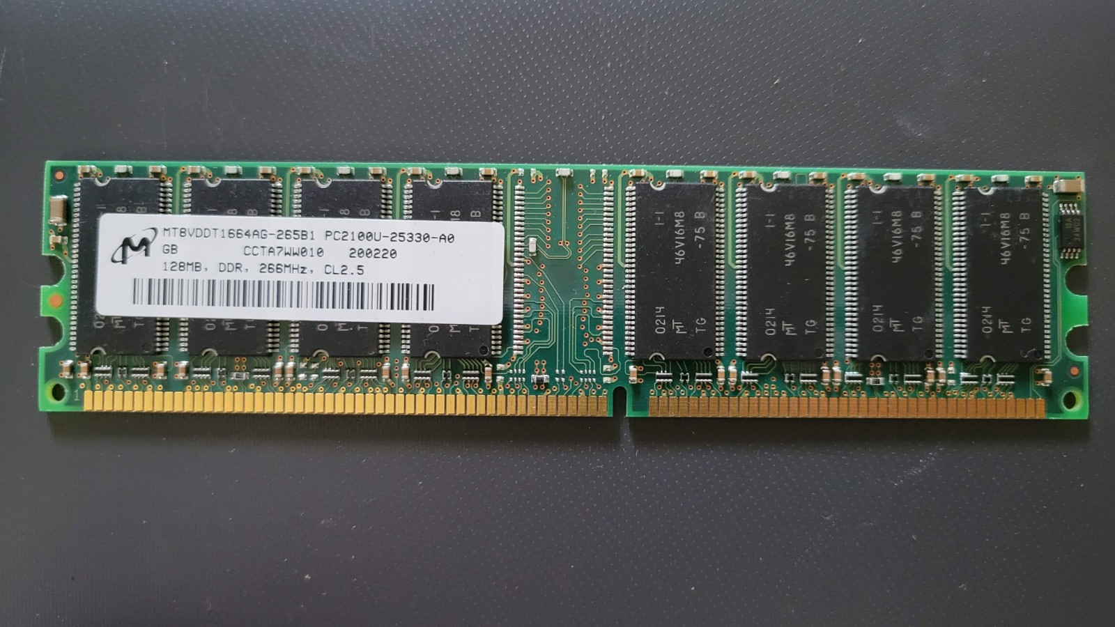 QTY Micron 128MB DDR-266 PC2100 SODIMM RAM Memory Module MT8VDDT1664AG-265B1