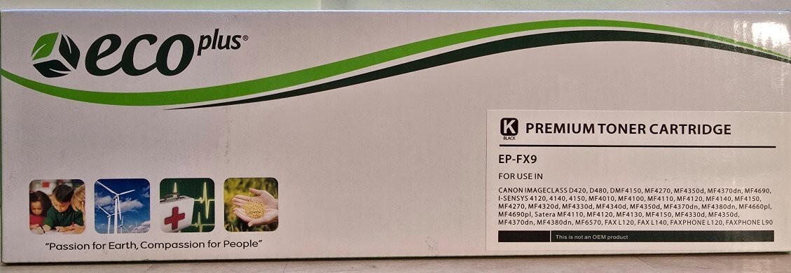 Eco Plus Premium Toner Cartridge, FX9, FX10, Black
