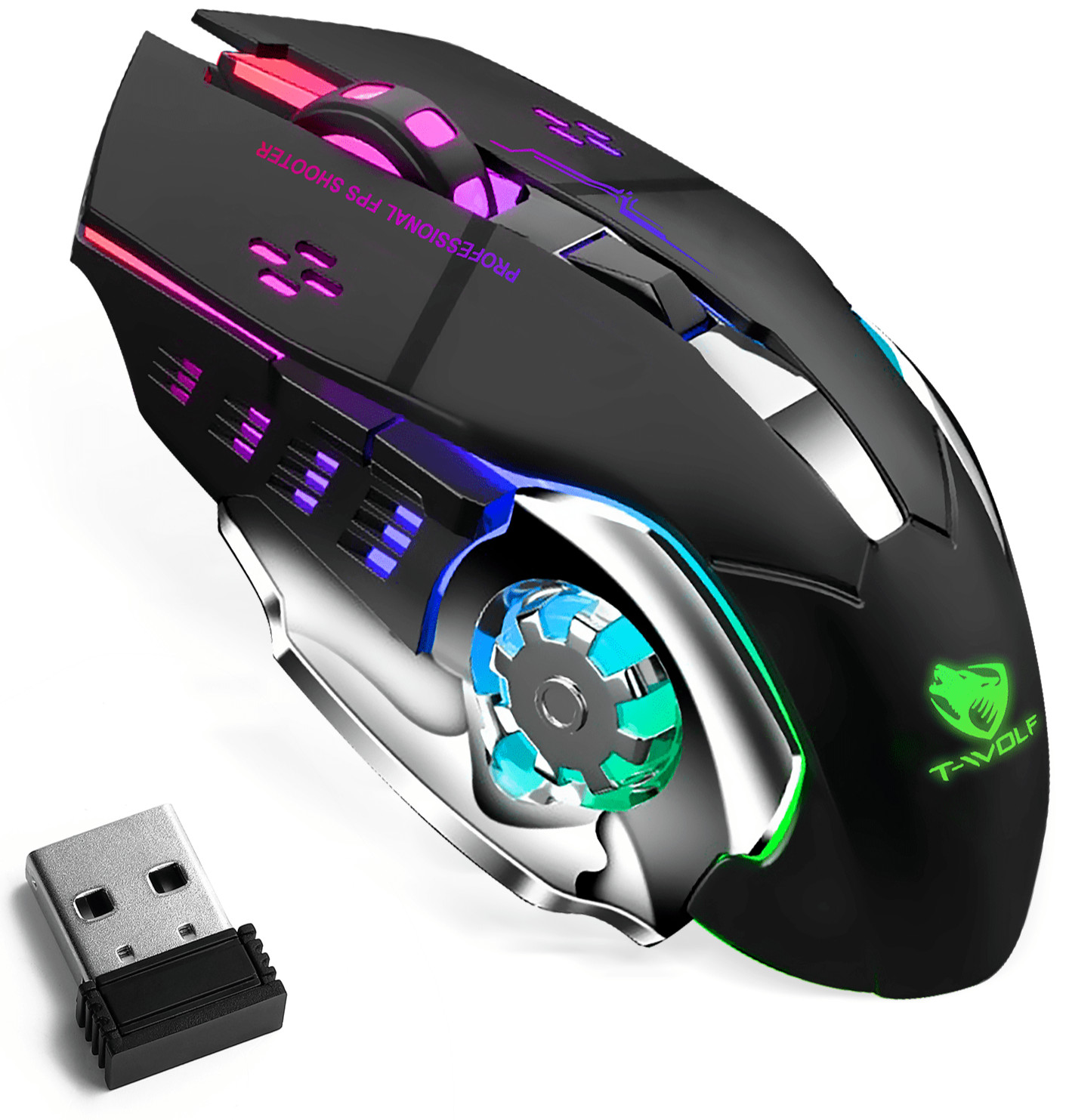 Wireless Gaming Mouse PC Rechargeable LED Light USB Computer Laptop Silent Mice