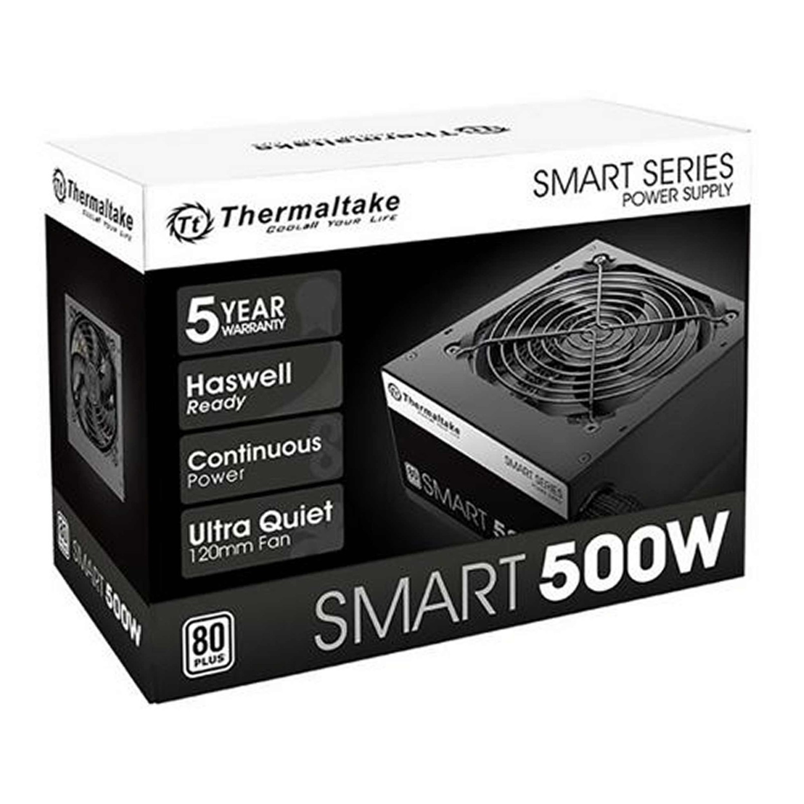 Thermaltake Smart 500W 80 PLUS Certified ATX Non-Modular Power Supply PC PSU NEW